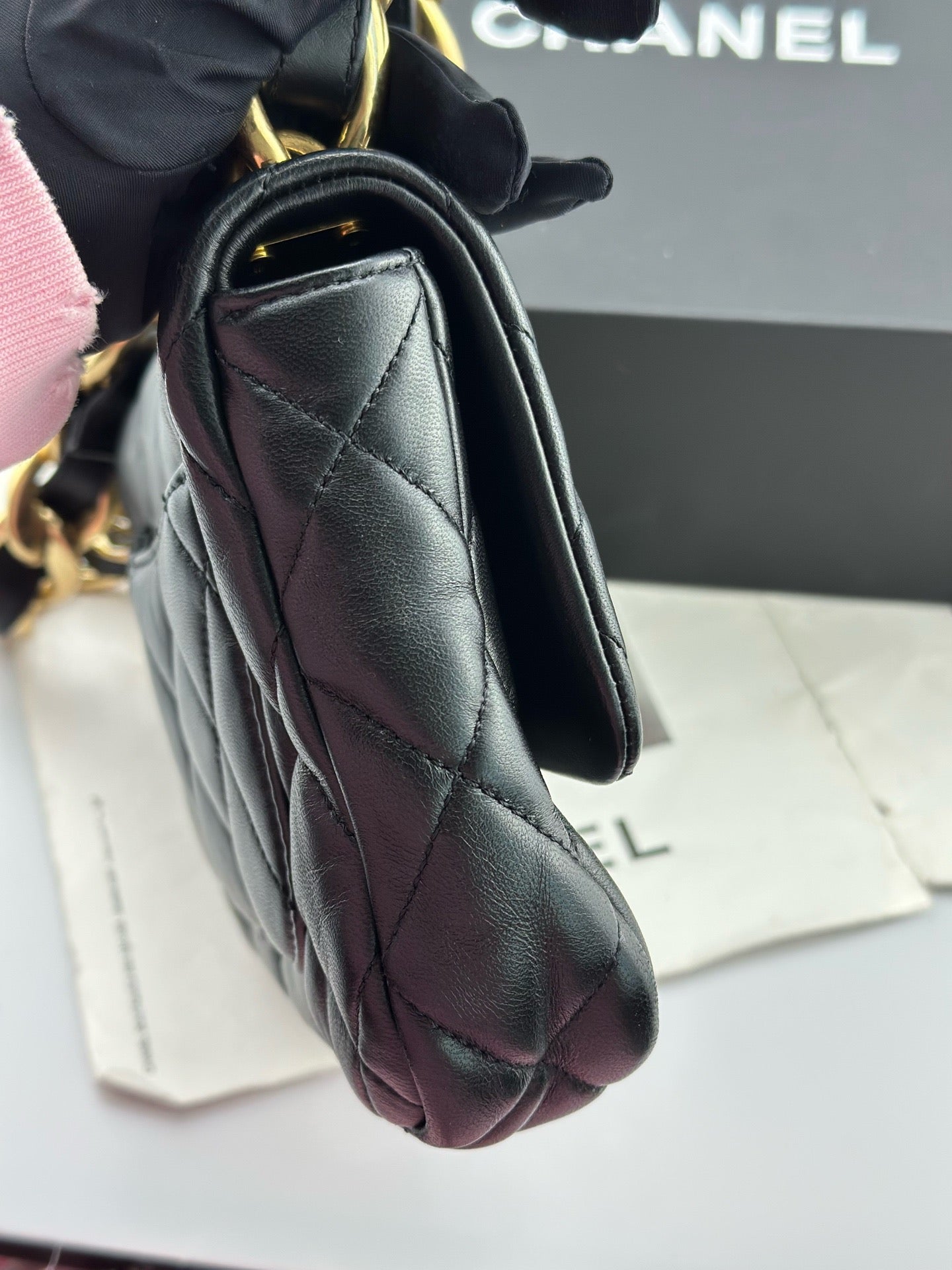 Chanel - Classic Flap Mini (Rectangular) - Lambskin leather - Black - (mini)