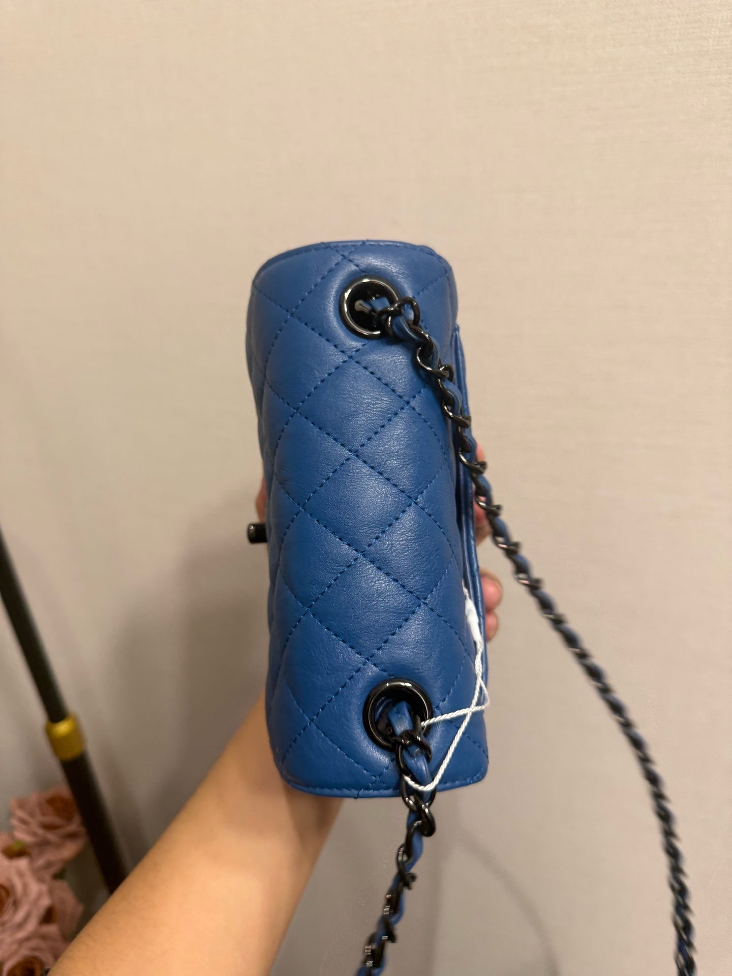 Chanel - Classic Flap Mini (Rectangular) - Lambskin leather - Blue - (mini)