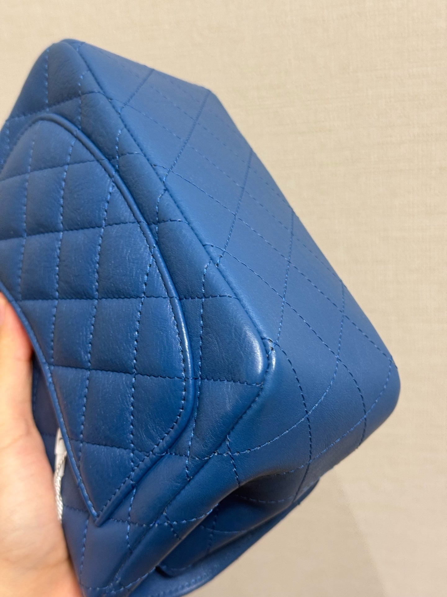 Chanel - Classic Flap Mini (Rectangular) - Lambskin leather - Blue - (mini)