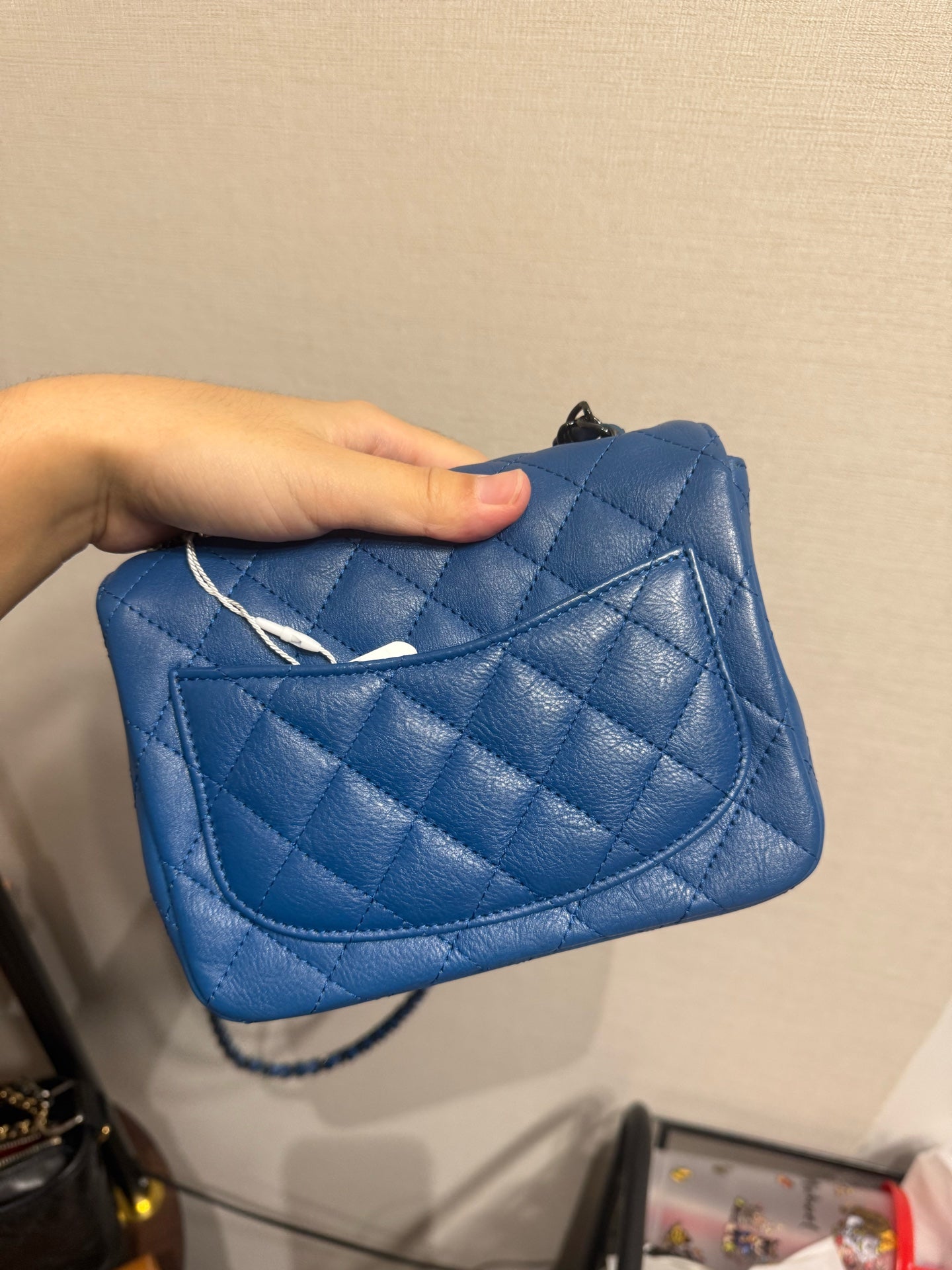 Chanel - Classic Flap Mini (Rectangular) - Lambskin leather - Blue - (mini)