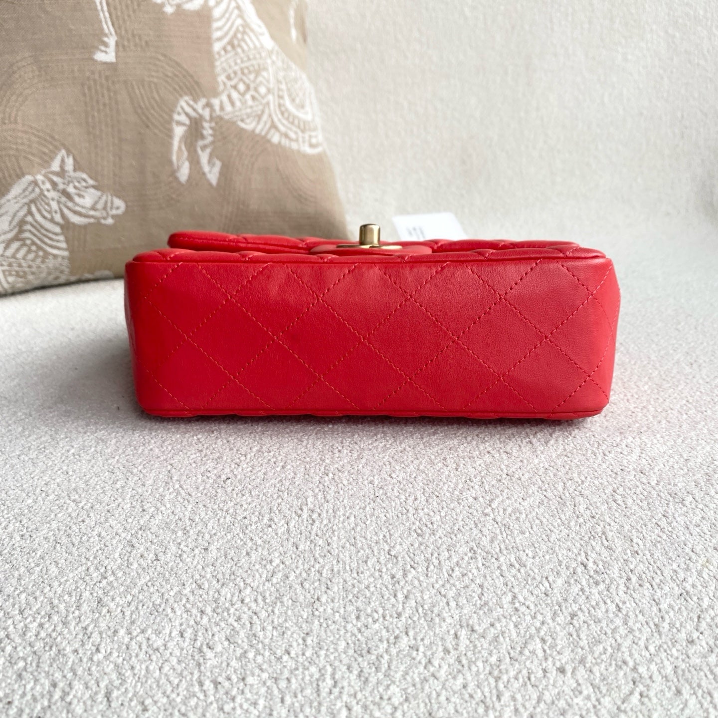 Chanel - Classic Flap Mini (Rectangular) - Lambskin leather - Red - (mini)