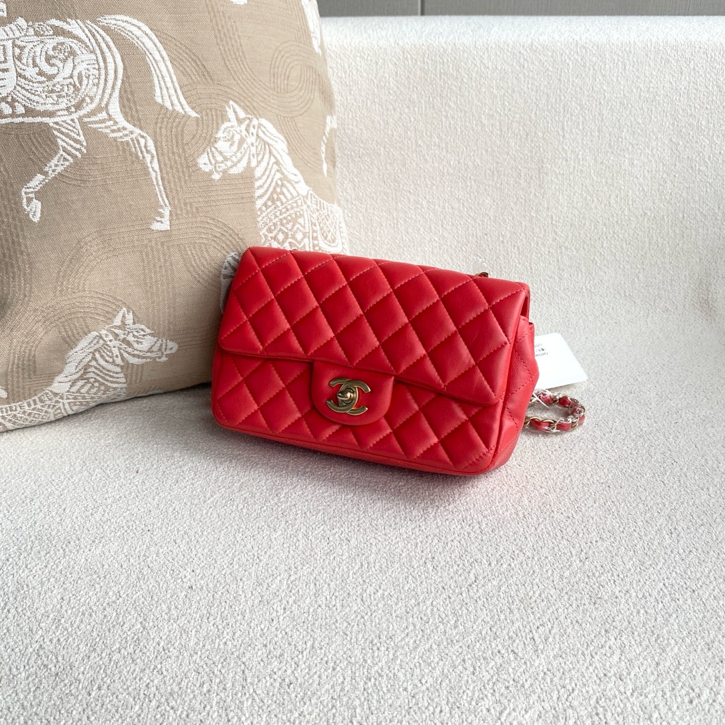 Chanel - Classic Flap Mini (Rectangular) - Lambskin leather - Red - (mini)