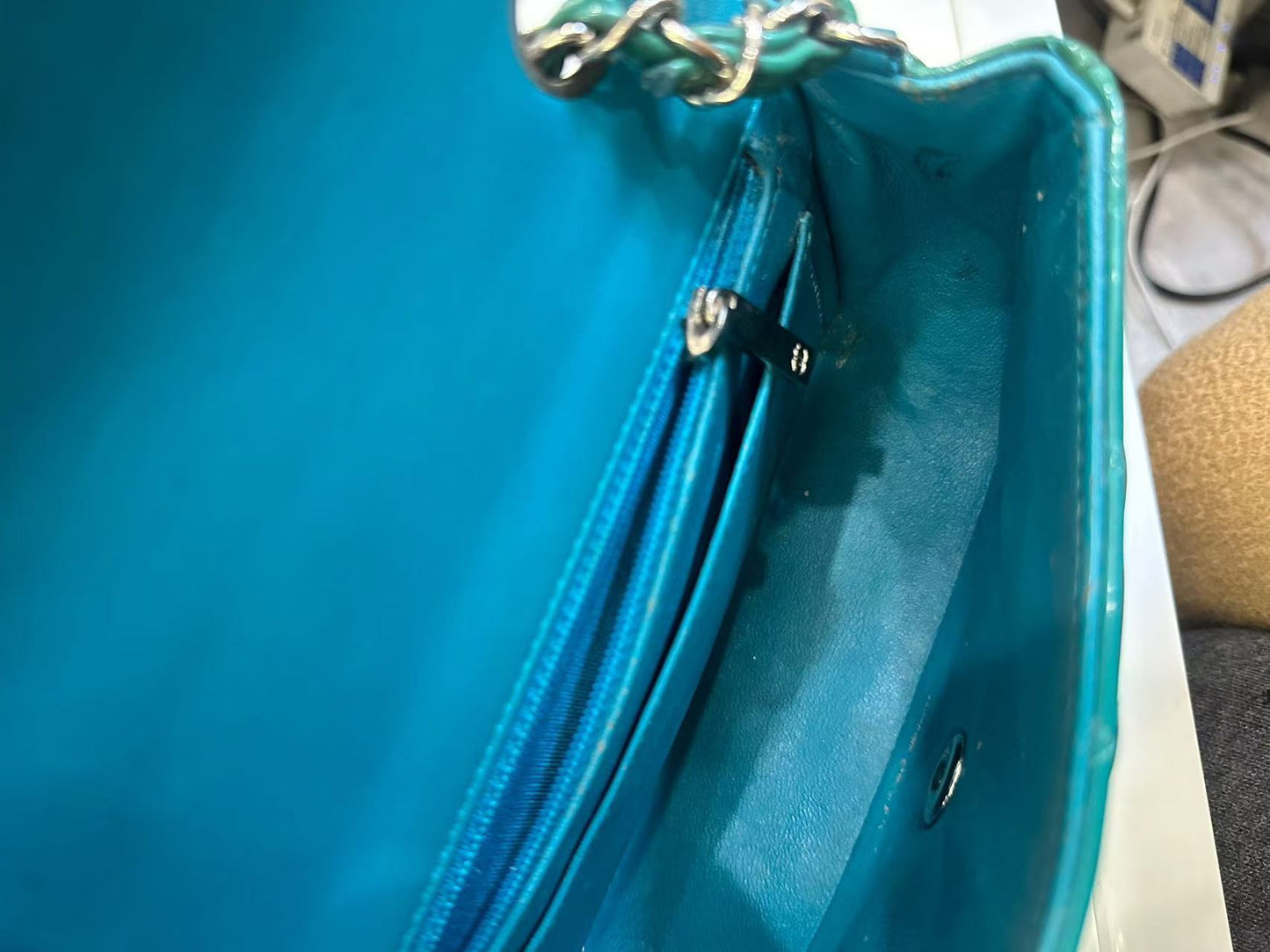 Chanel - Classic Flap Mini (Rectangular) - Patent leather - Green - (mini)