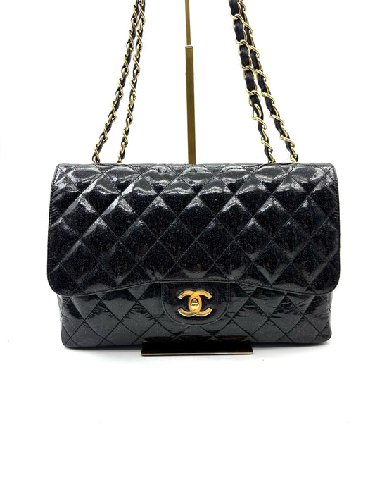 Chanel - Classic Flap - Patent leather - Black - (Large)