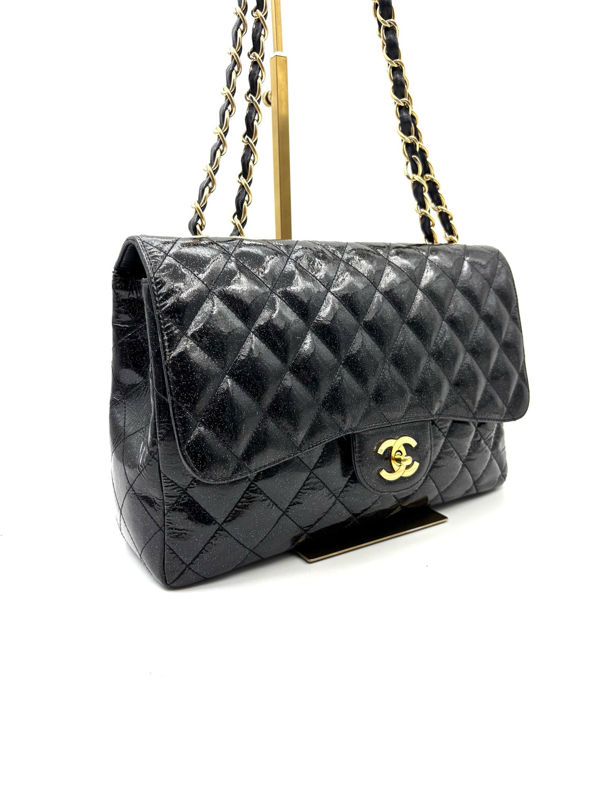Chanel - Classic Flap - Patent leather - Black - (Large)