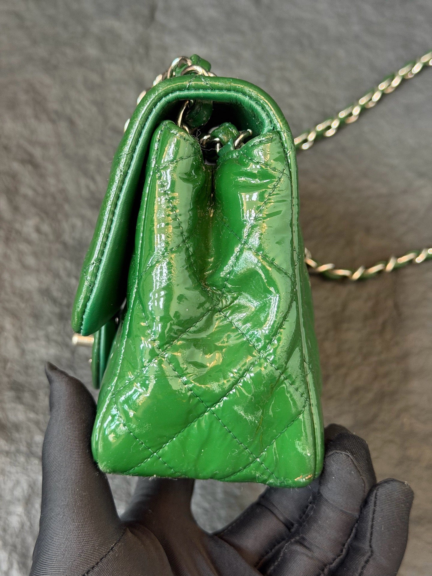 Chanel - Classic Flap - Patent leather - Green - (mini)