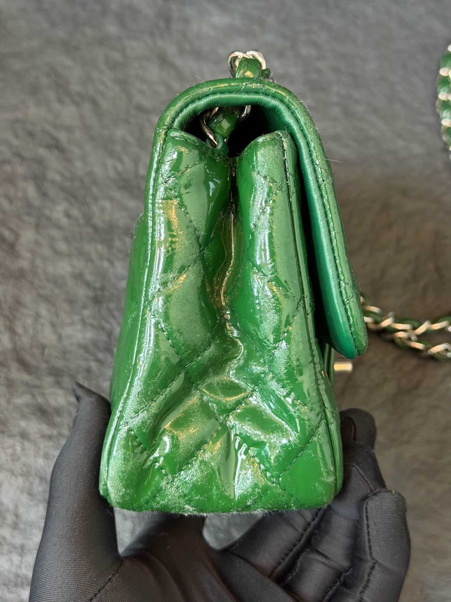 Chanel - Classic Flap - Patent leather - Green - (mini)