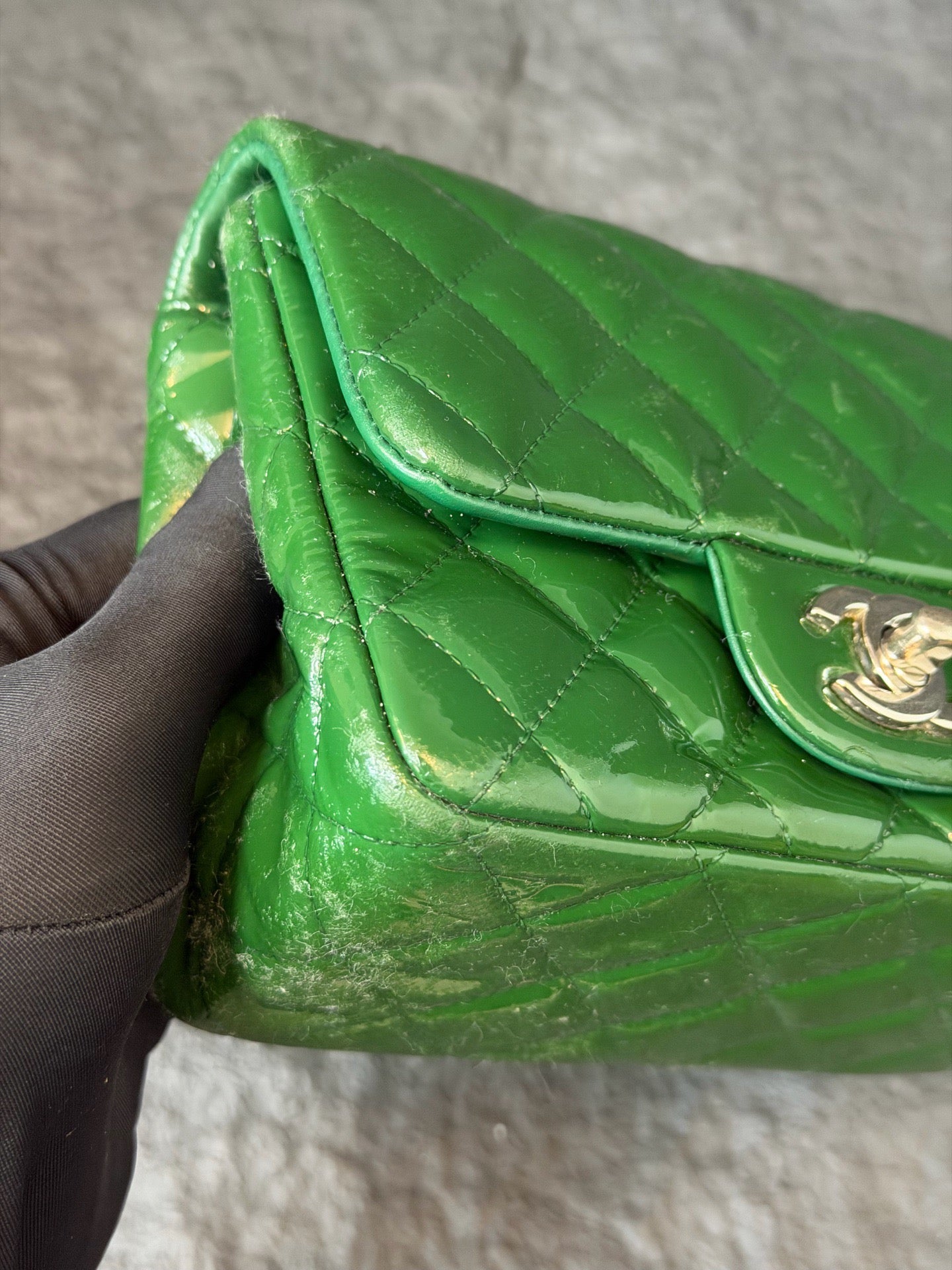 Chanel - Classic Flap - Patent leather - Green - (mini)