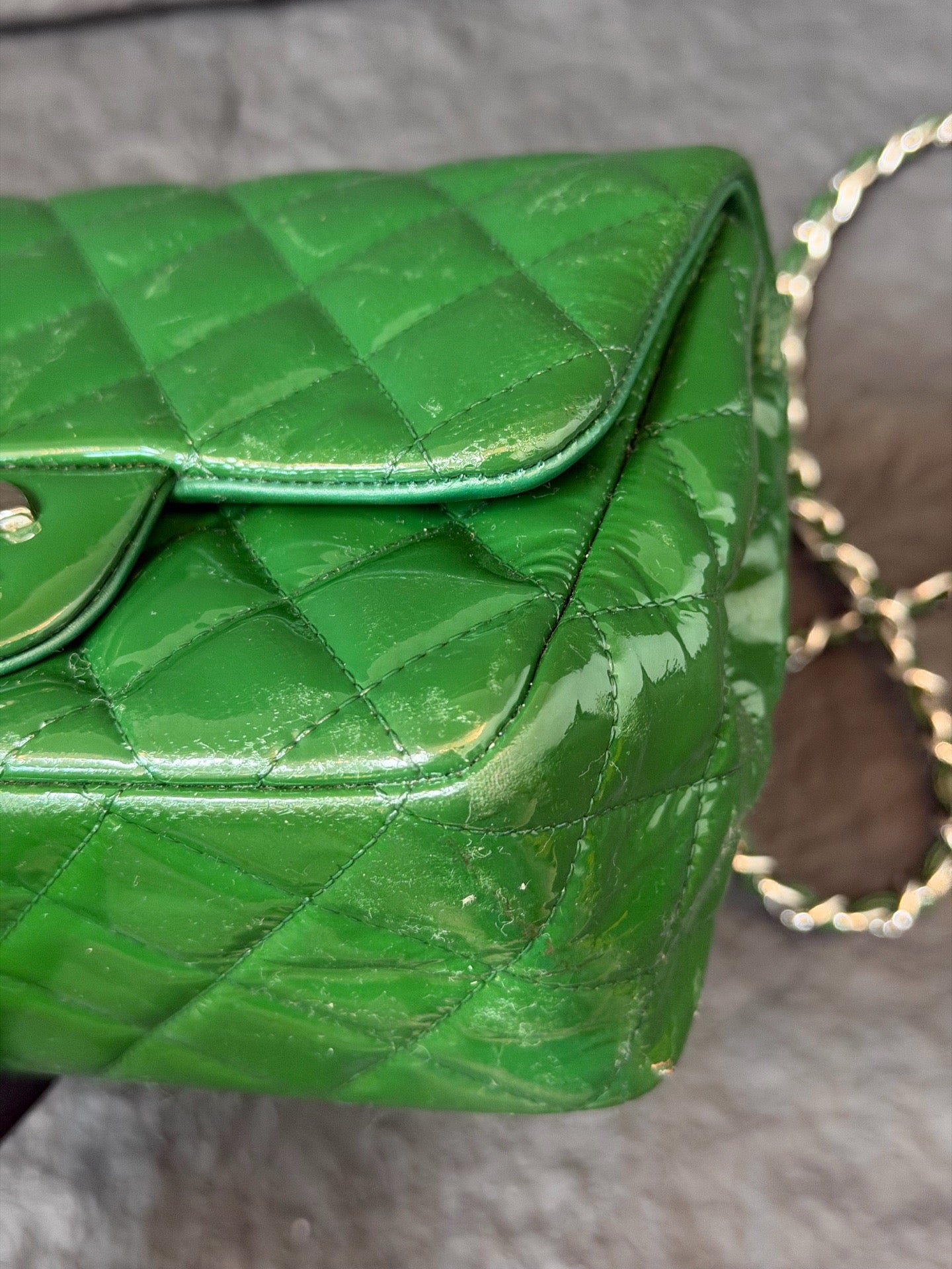 Chanel - Classic Flap - Patent leather - Green - (mini)
