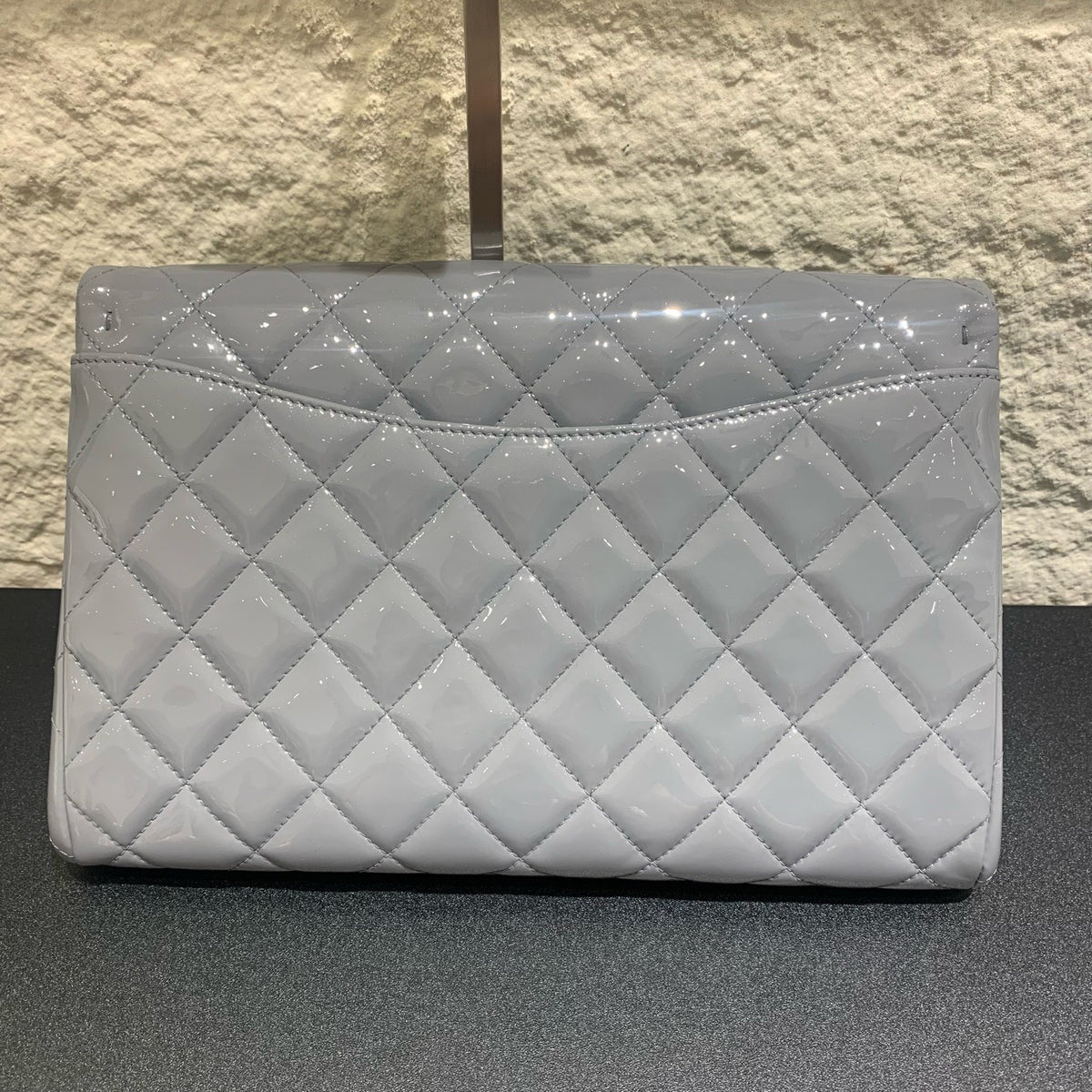 Chanel - Classic Flap - Patent leather - Grey - (Large)