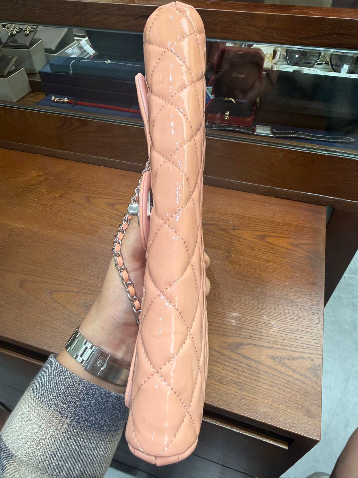 Chanel - Classic Flap - Patent leather - Pink