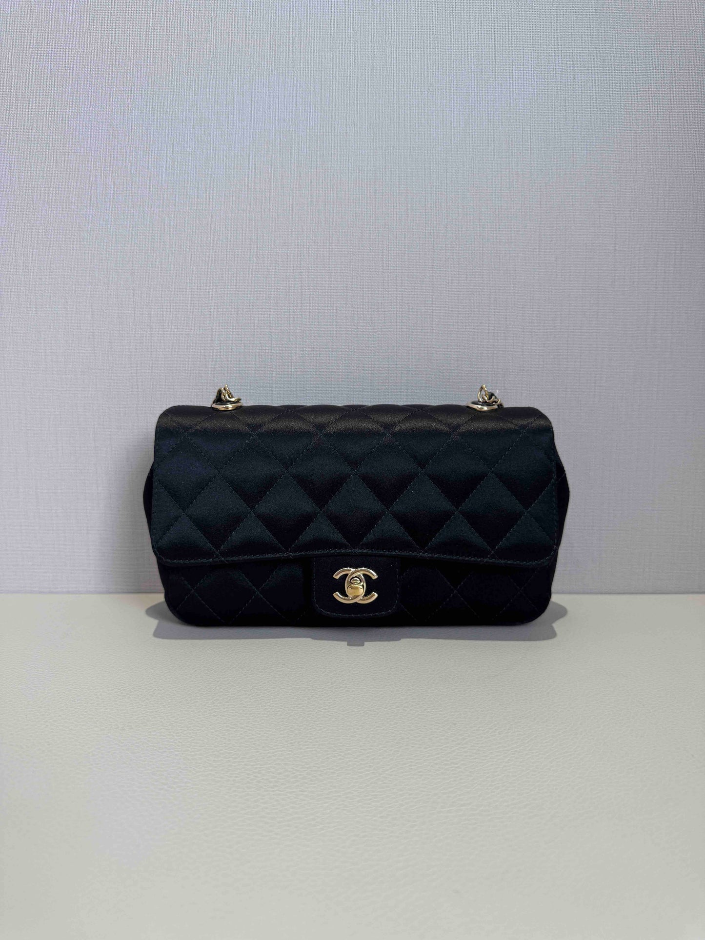 Chanel - Classic Flap - Silk - Black - (mini)