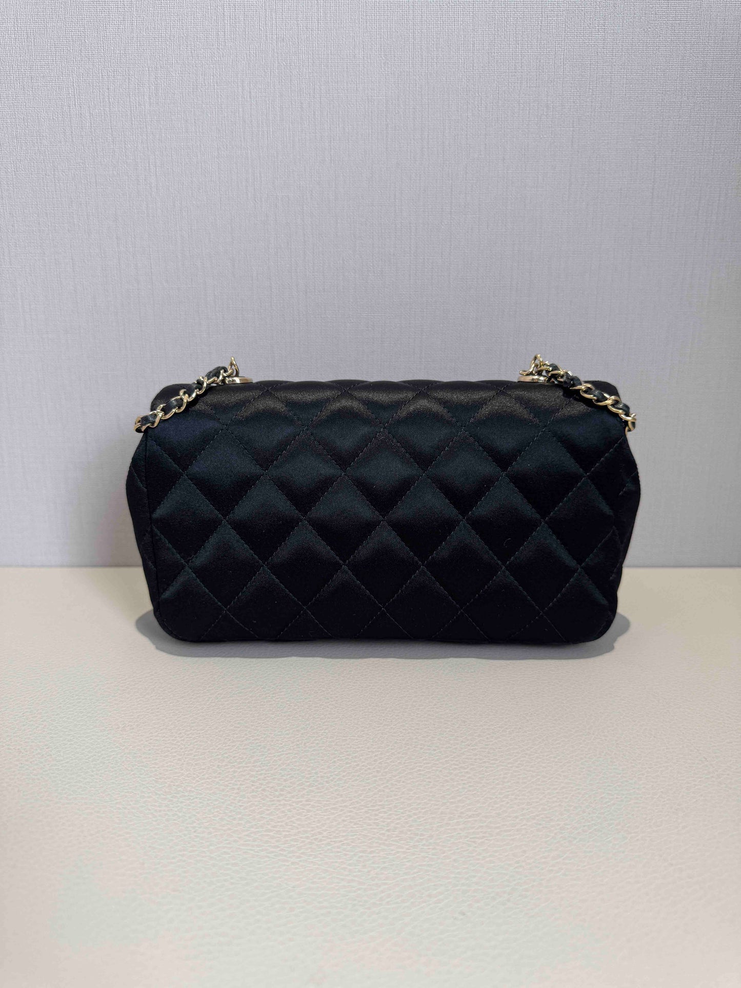Chanel - Classic Flap - Silk - Black - (mini)