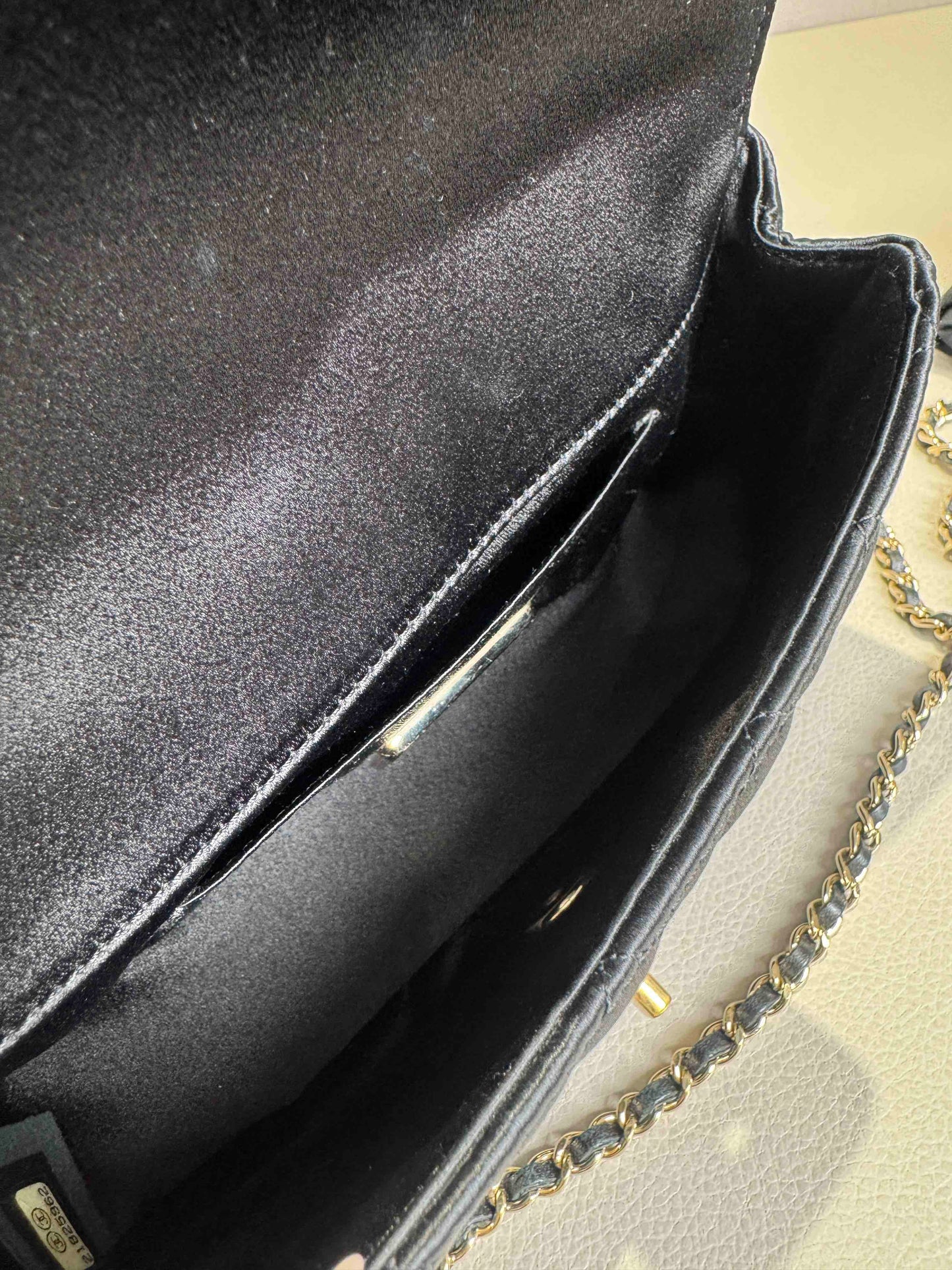 Chanel - Classic Flap - Silk - Black - (mini)
