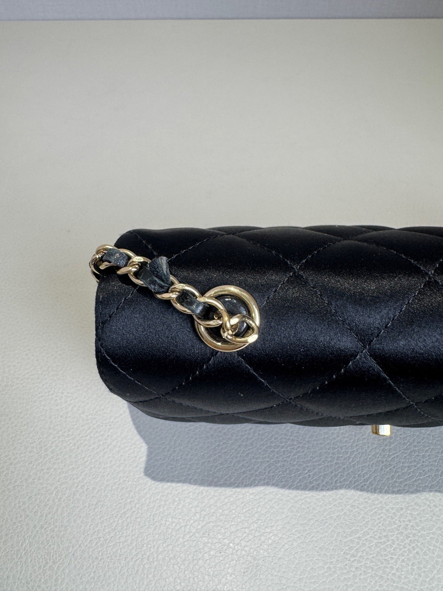Chanel - Classic Flap - Silk - Black - (mini)