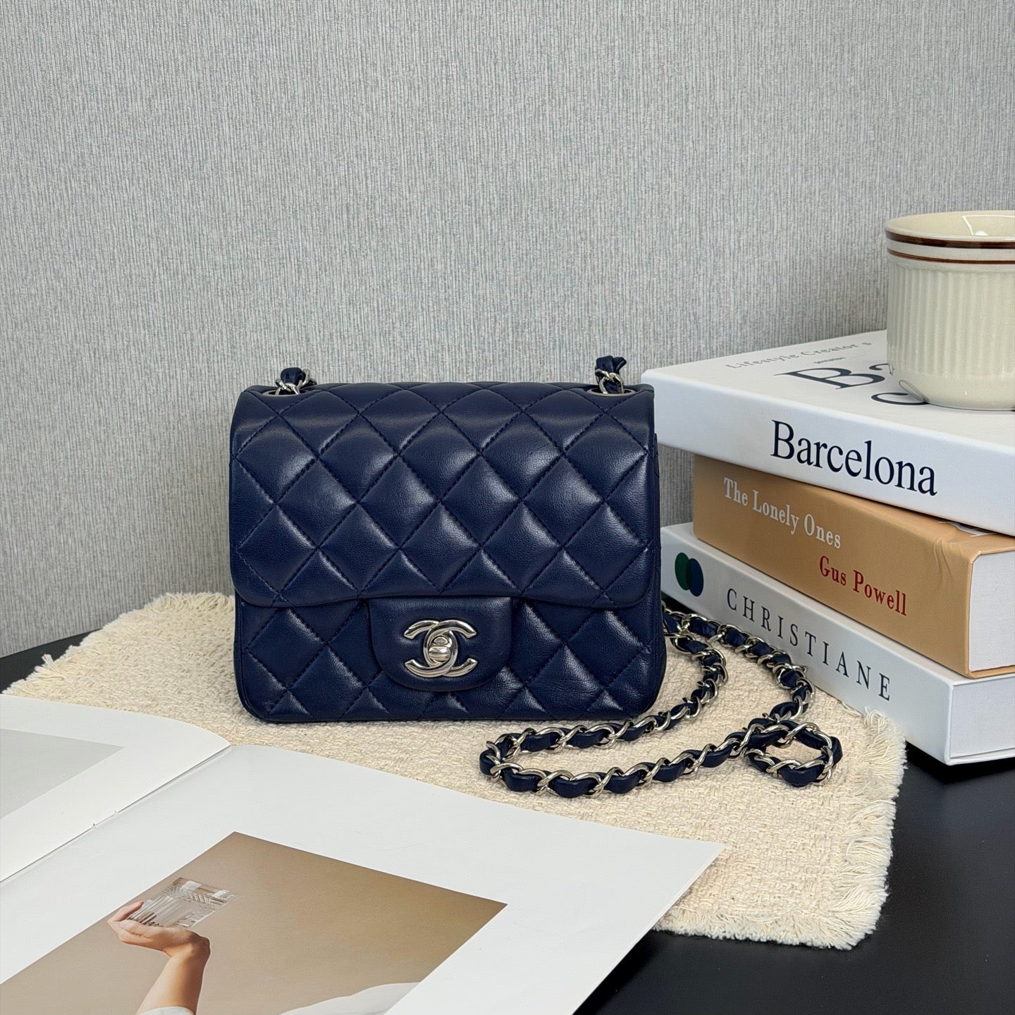 Chanel - Classic Flap Small - Leather - Blue - (mini)