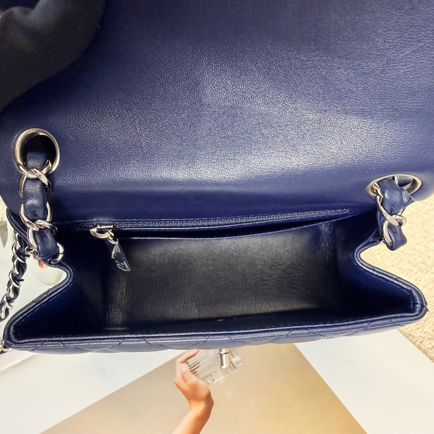Chanel - Classic Flap Small - Leather - Blue - (mini)