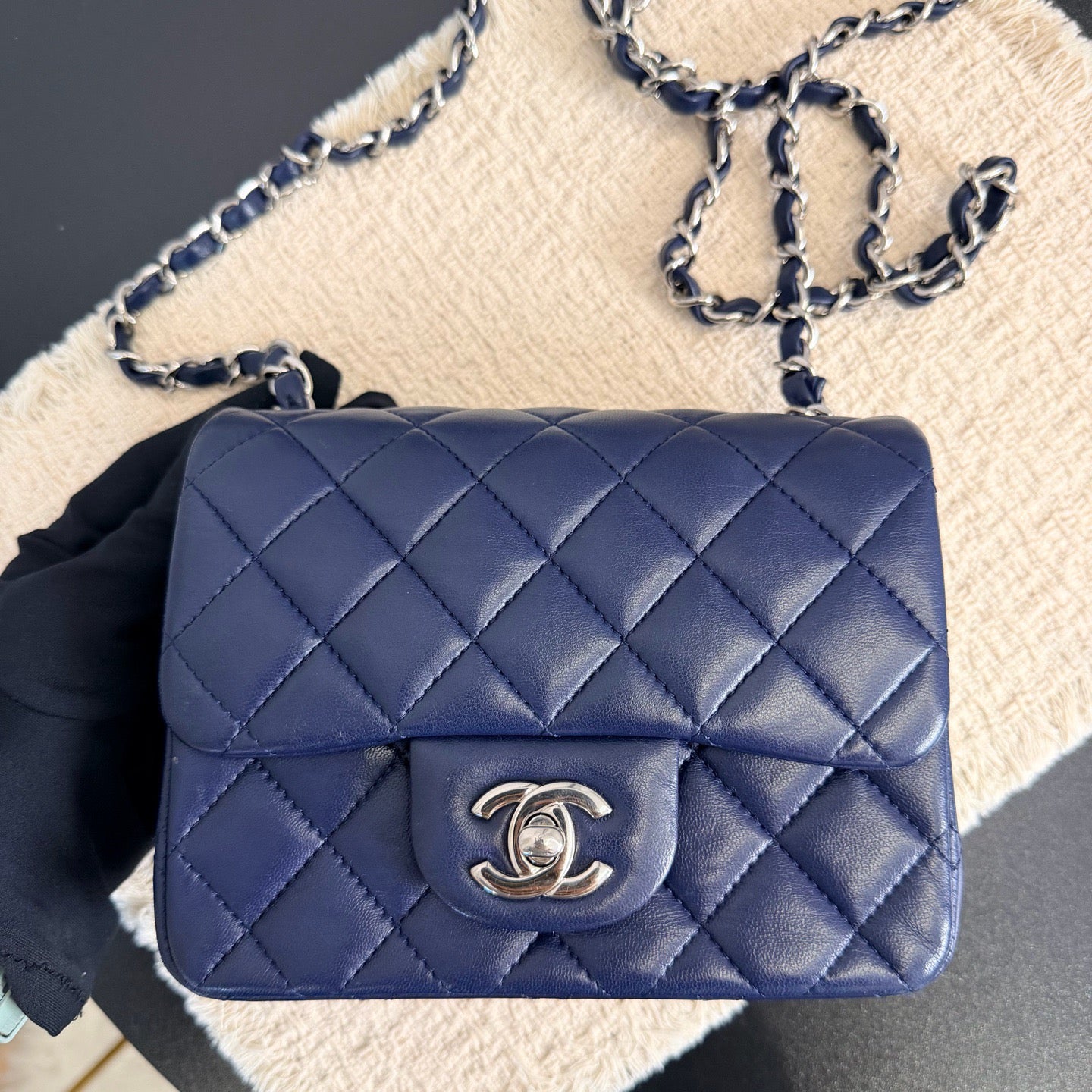 Chanel - Classic Flap Small - Leather - Blue - (mini)