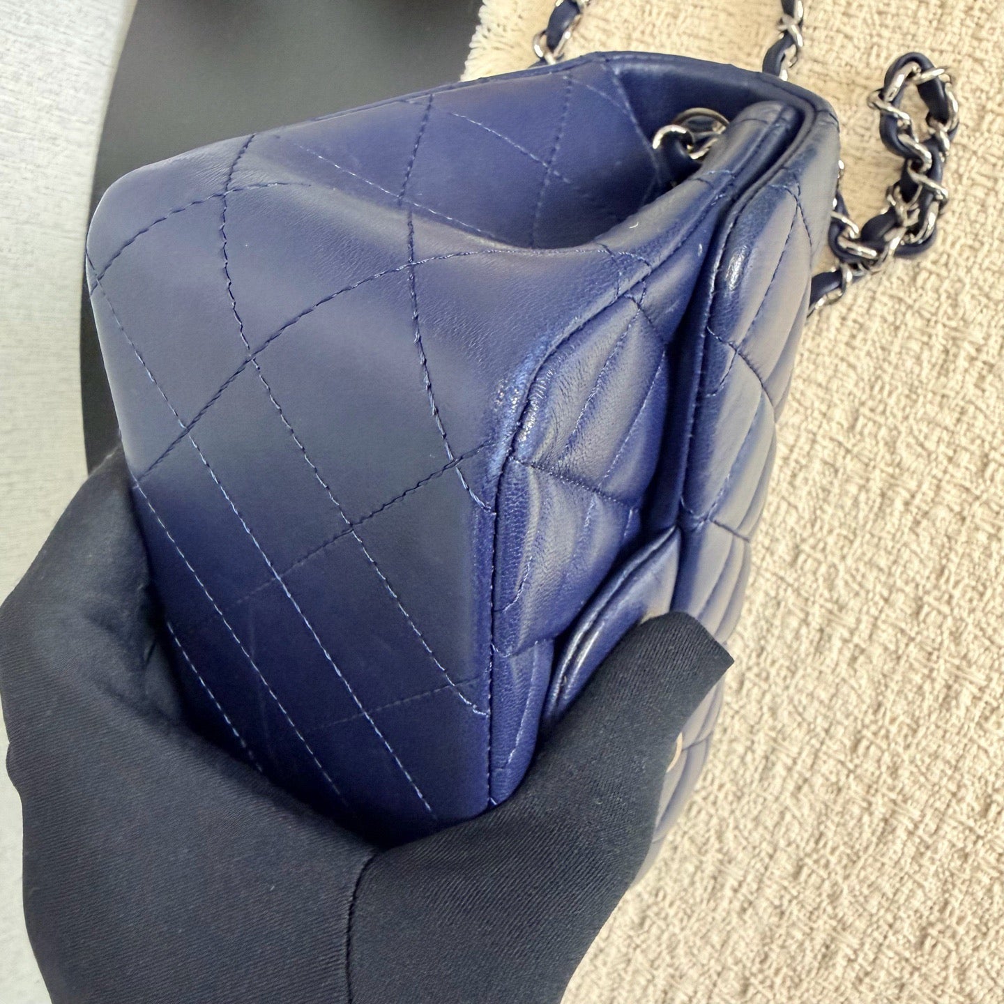 Chanel - Classic Flap Small - Leather - Blue - (mini)