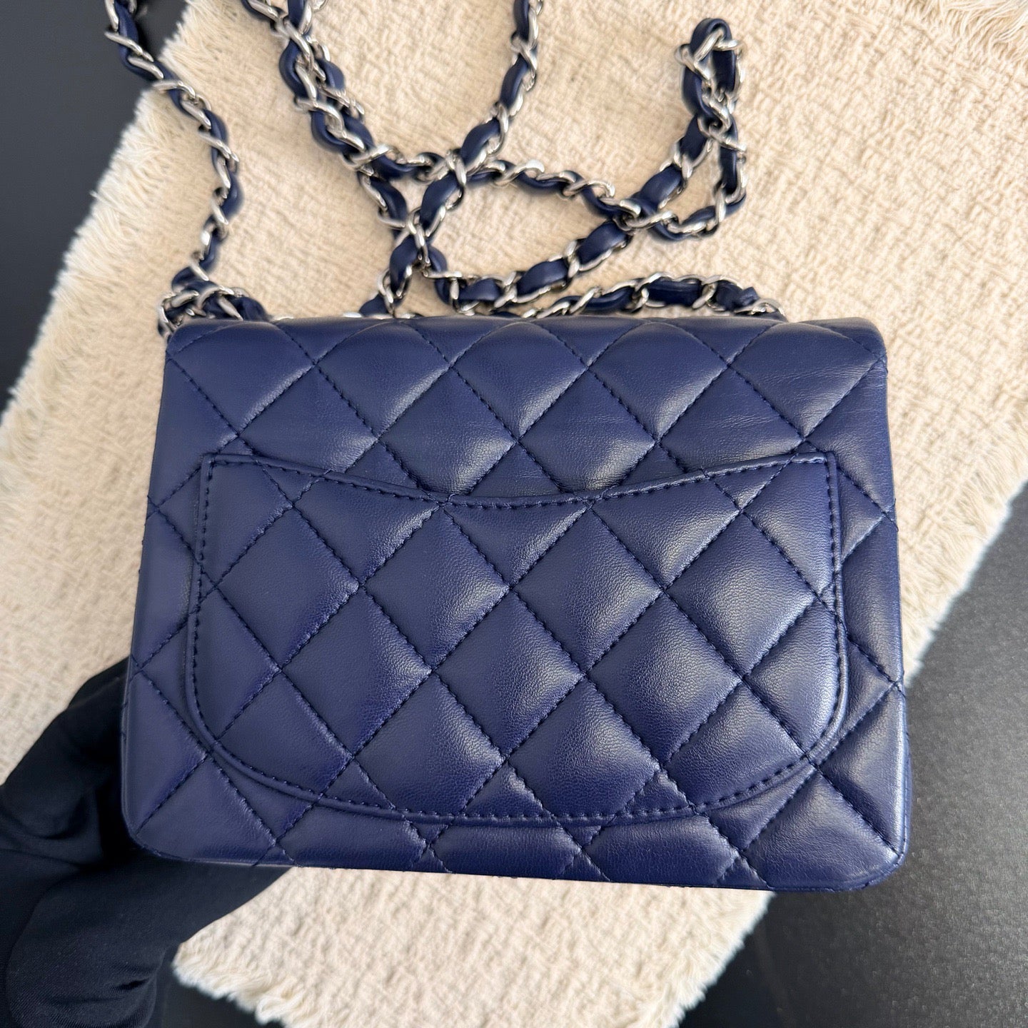 Chanel - Classic Flap Small - Leather - Blue - (mini)