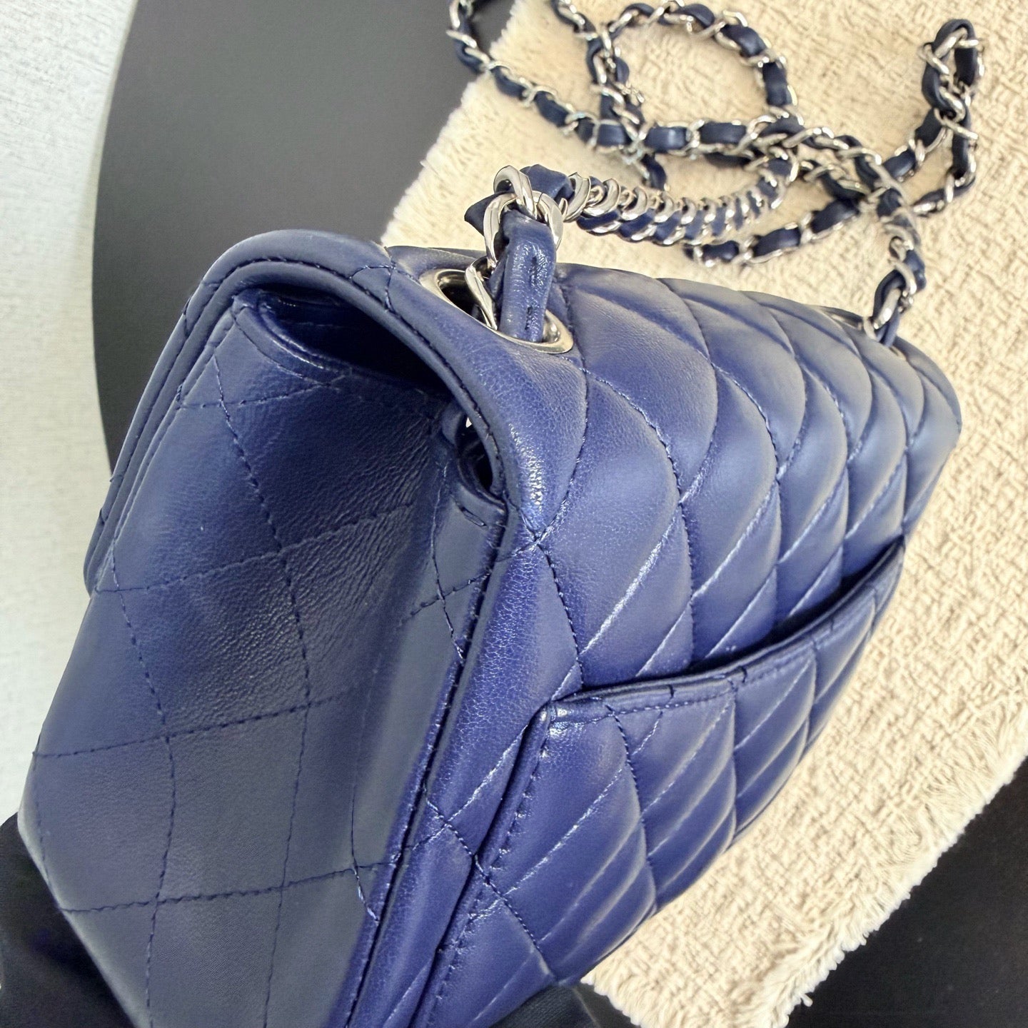 Chanel - Classic Flap Small - Leather - Blue - (mini)