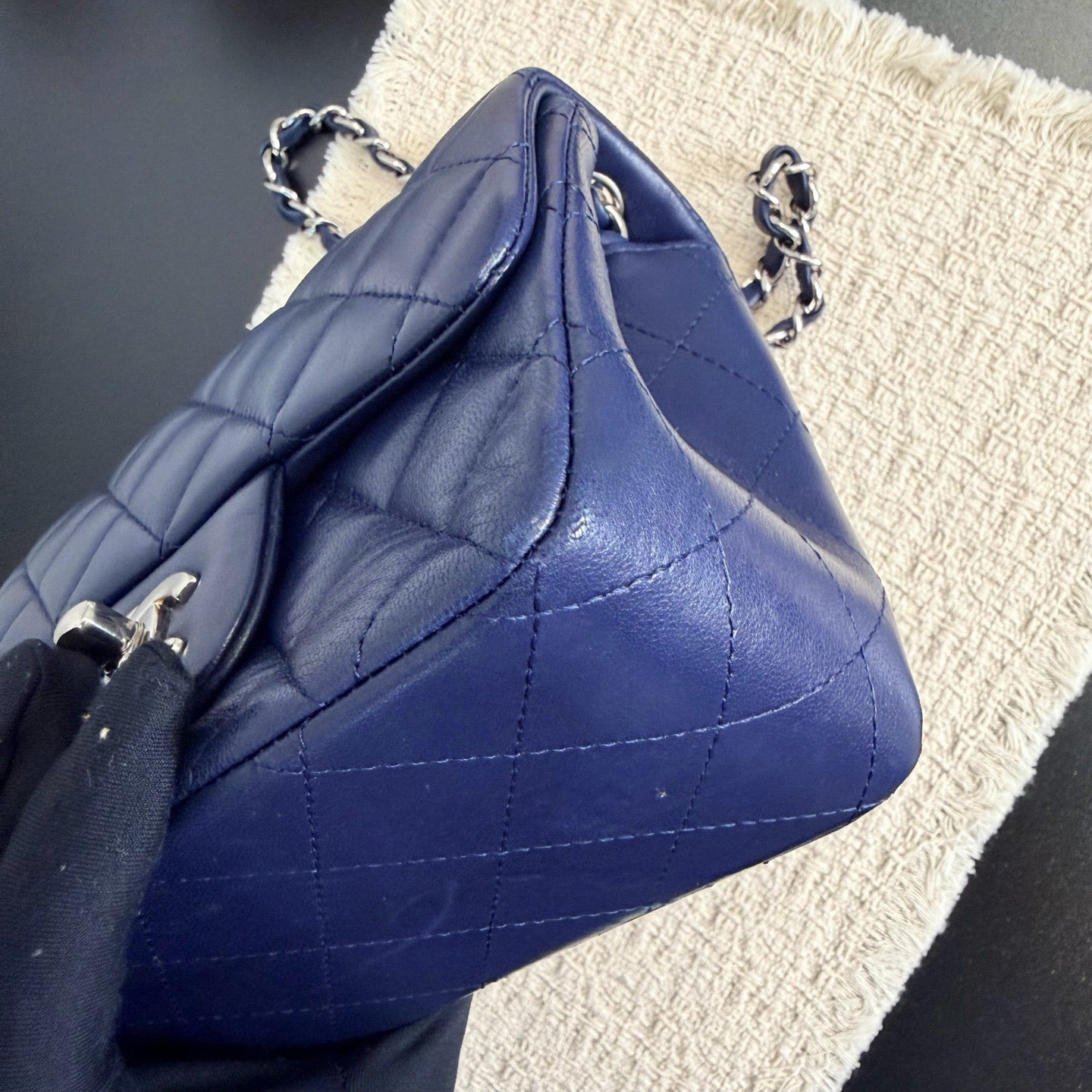 Chanel - Classic Flap Small - Leather - Blue - (mini)