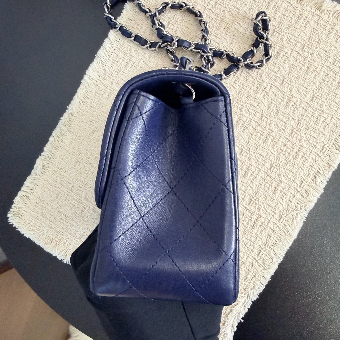 Chanel - Classic Flap Small - Leather - Blue - (mini)