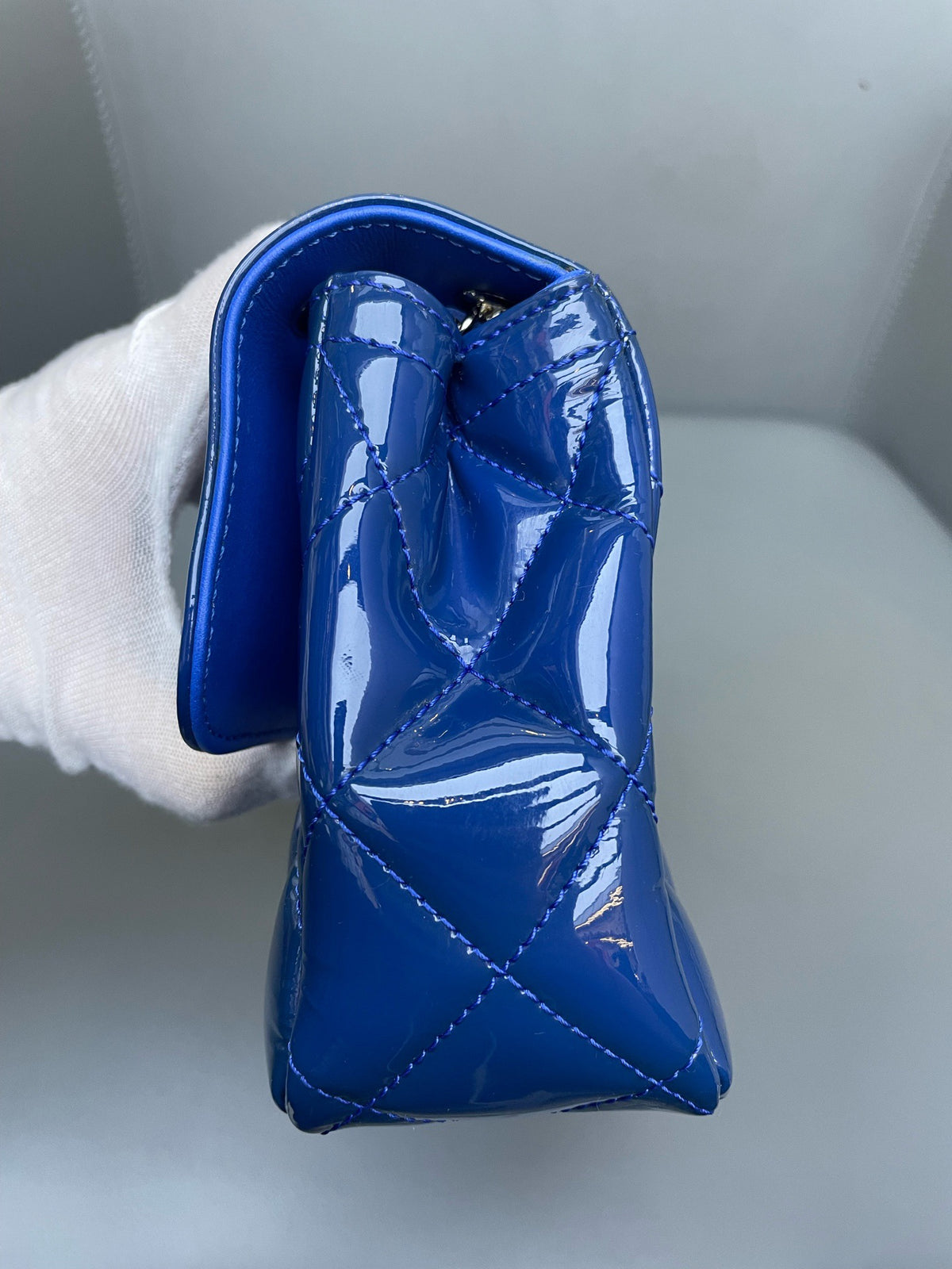 Chanel - Classic Flap Small - Patent leather - Blue - (small)