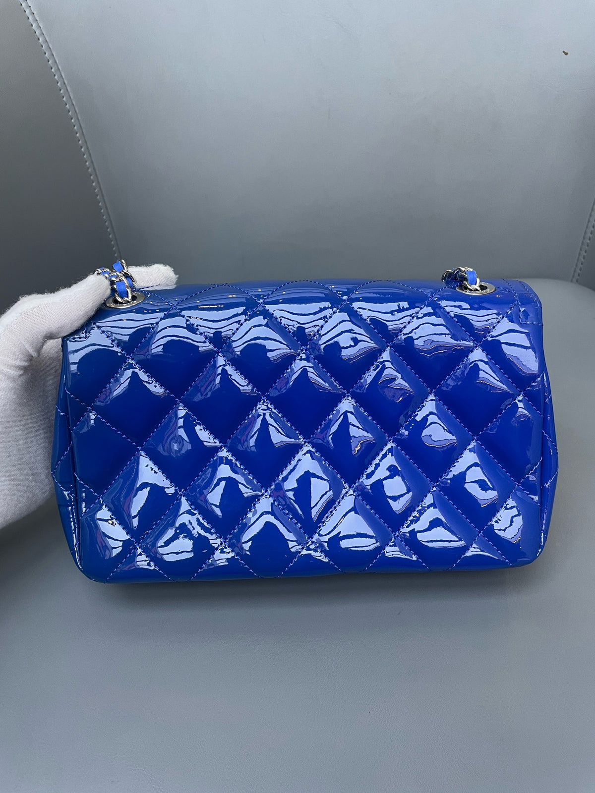 Chanel - Classic Flap Small - Patent leather - Blue - (small)