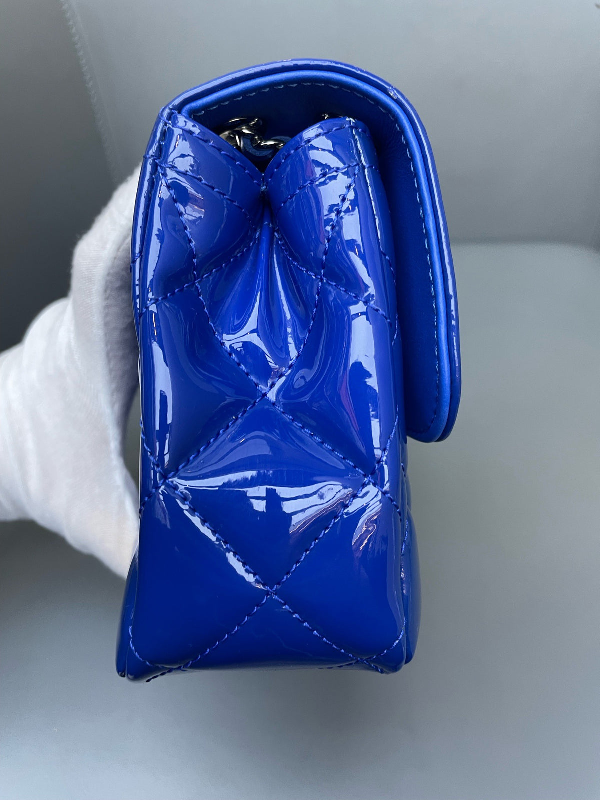 Chanel - Classic Flap Small - Patent leather - Blue - (small)