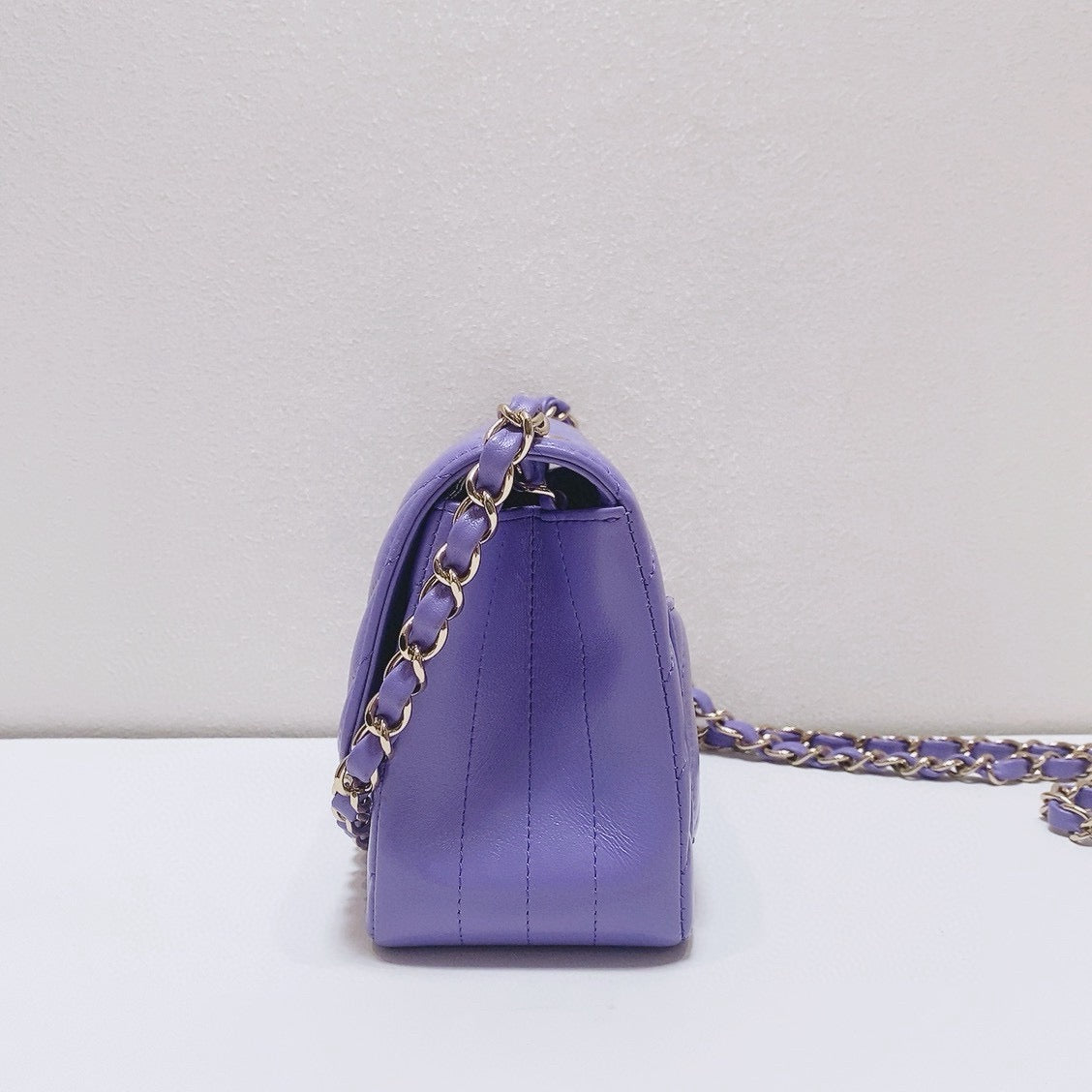 Chanel - Classic Flap Square Mini - Lambskin leather - Purple - (mini)