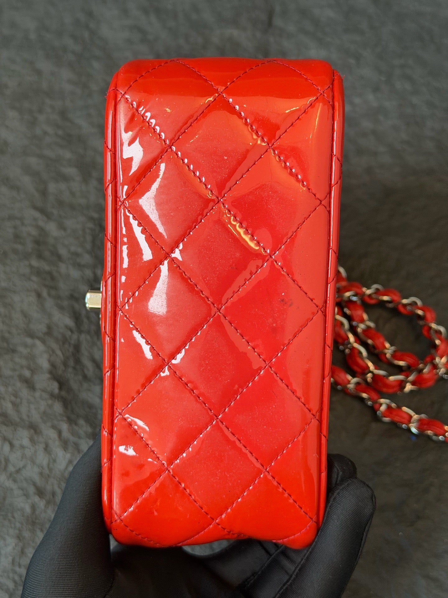 Chanel - Classic Flap Square Mini - Patent leather - Pink - (mini)
