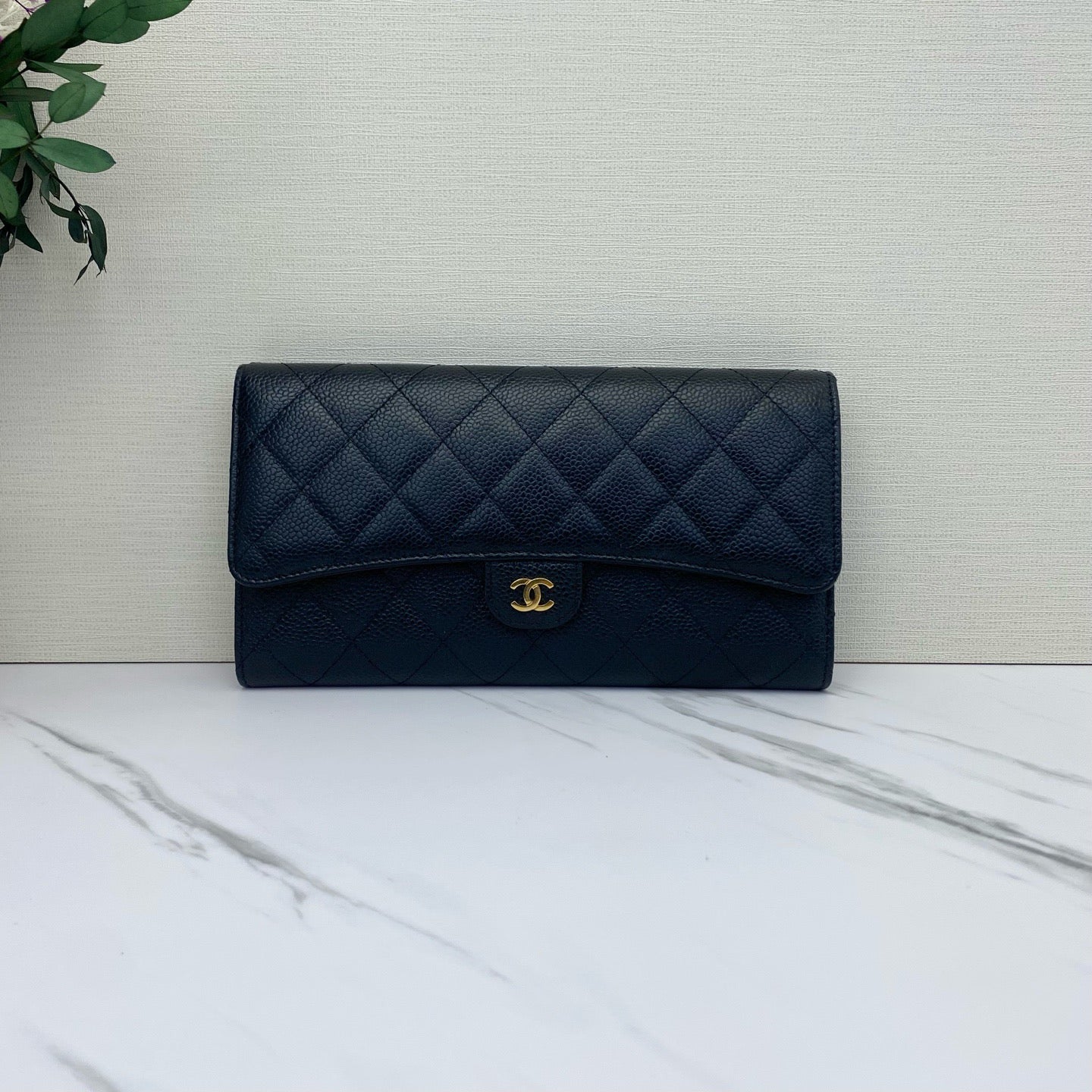 Chanel - Classic Flap Three-in-One Wallet/Clutch - Caviar leather - Black - (medium)
