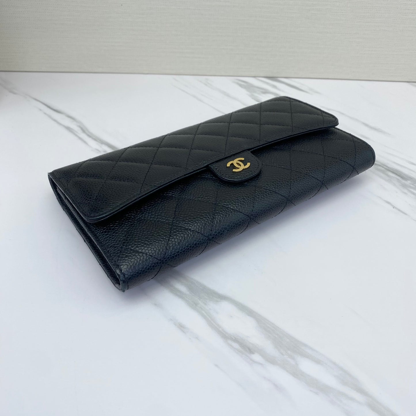 Chanel - Classic Flap Three-in-One Wallet/Clutch - Caviar leather - Black - (medium)