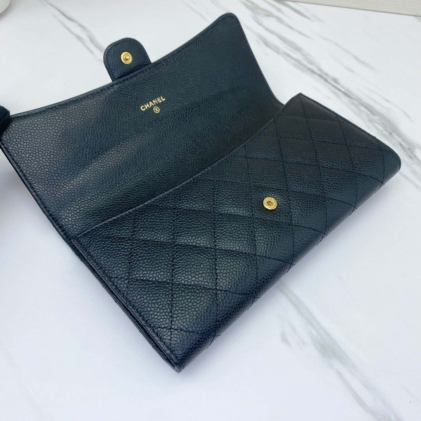 Chanel - Classic Flap Three-in-One Wallet/Clutch - Caviar leather - Black - (medium)