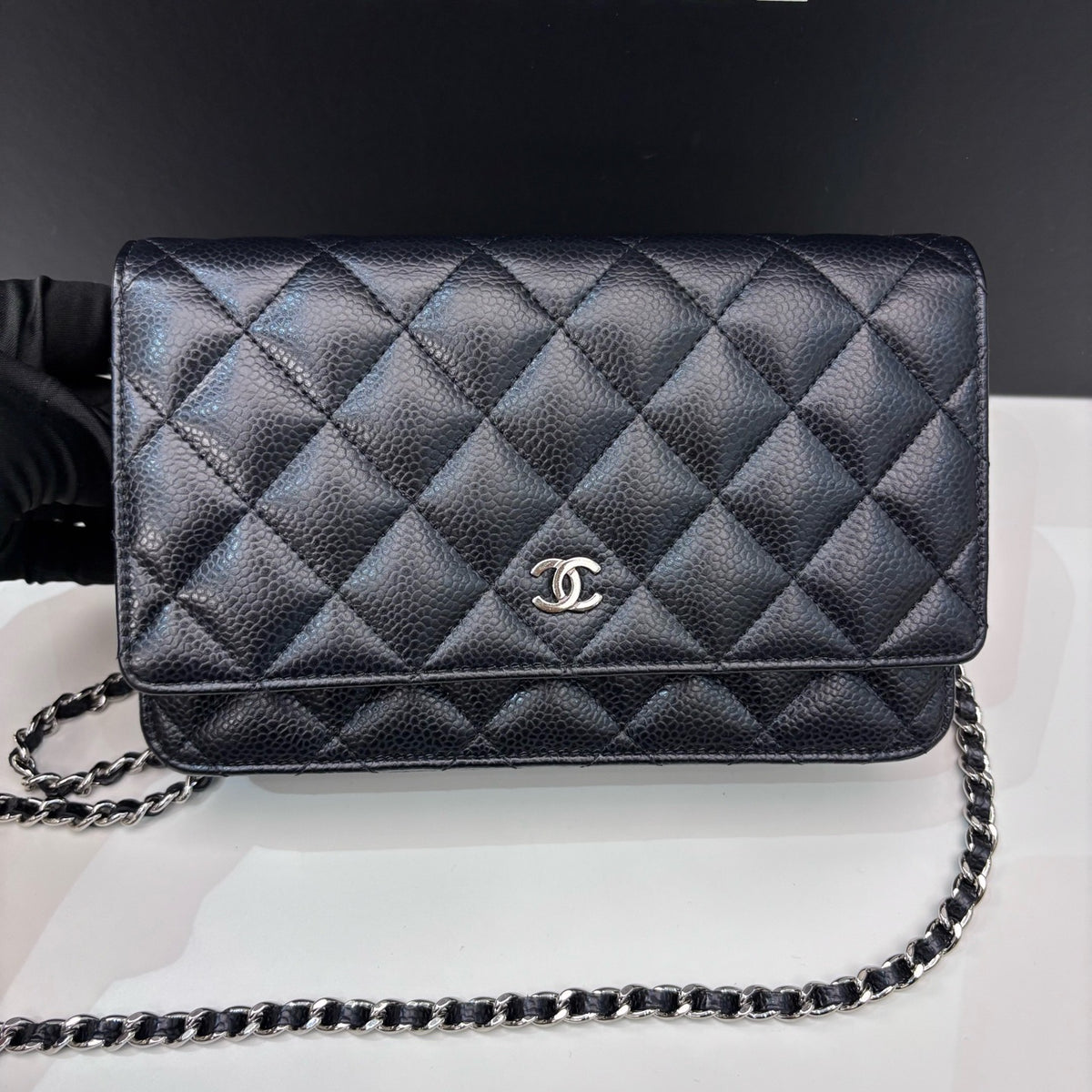 Chanel - Classic Flap Wallet on Chain - Leather - Black - (mini)
