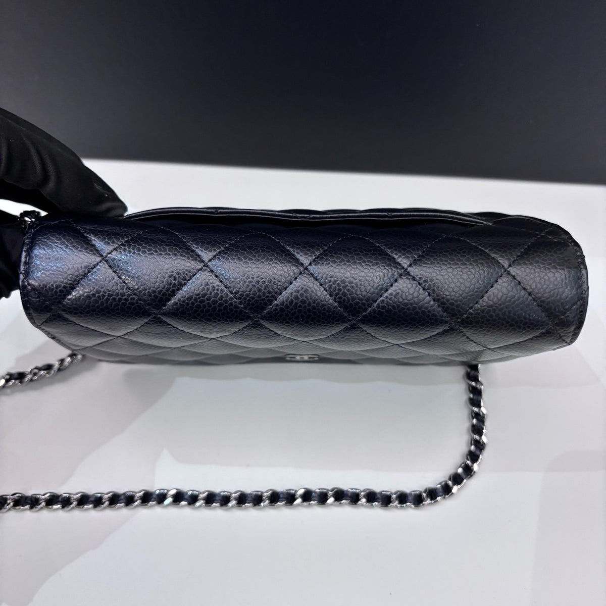 Chanel - Classic Flap Wallet on Chain - Leather - Black - (mini)