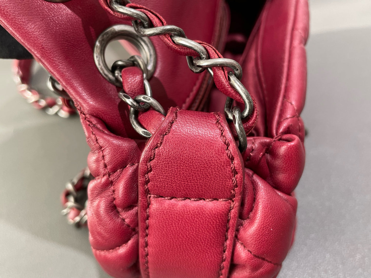 Chanel - Classic Mini Flap - Lambskin leather - Burgundy - (mini)