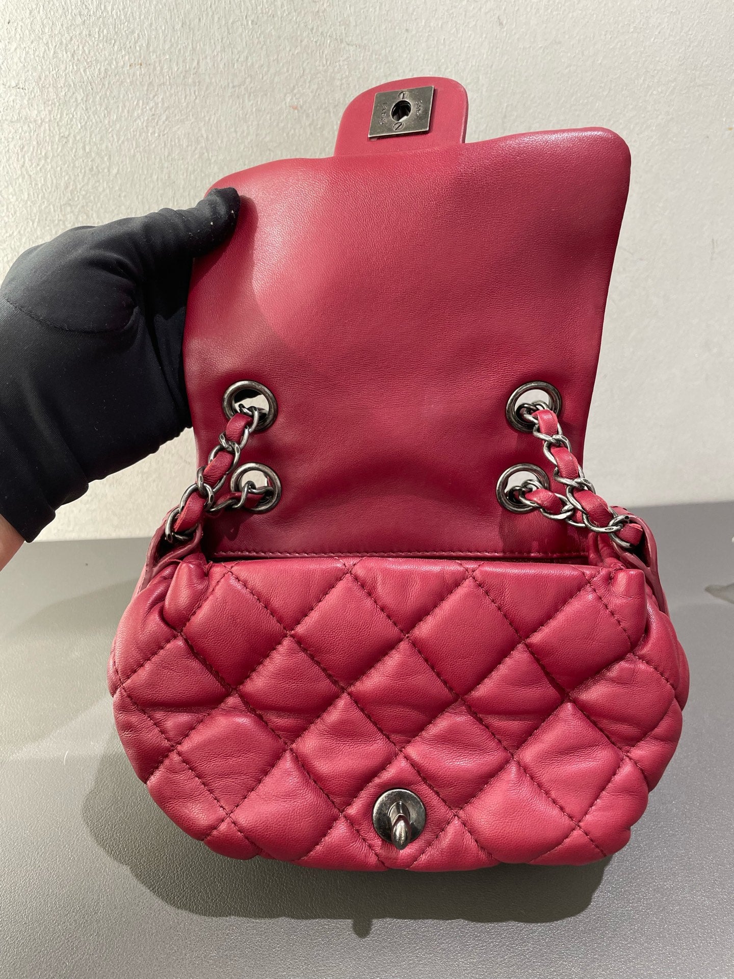 Chanel - Classic Mini Flap - Lambskin leather - Burgundy - (mini)
