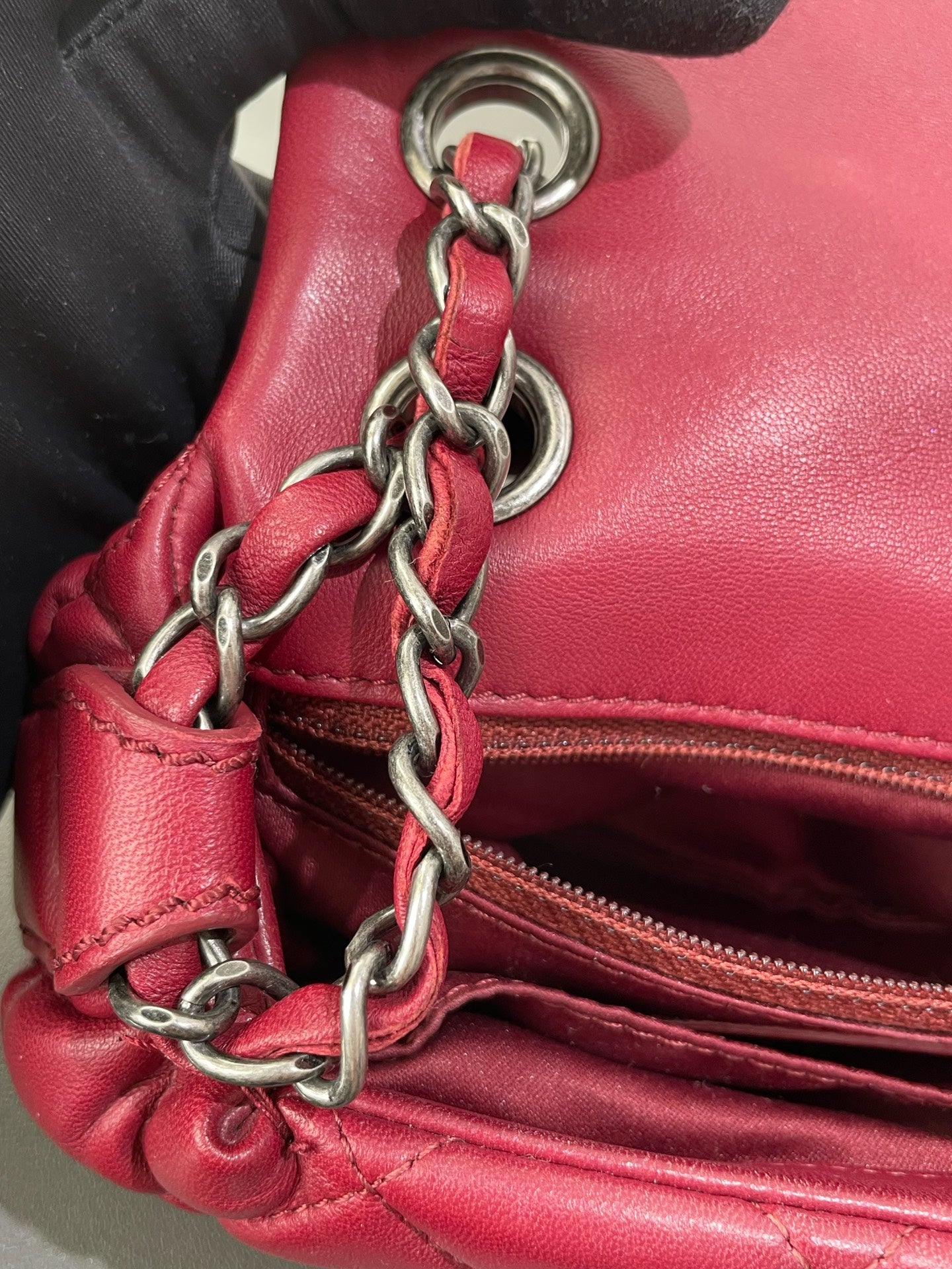 Chanel - Classic Mini Flap - Lambskin leather - Burgundy - (mini)