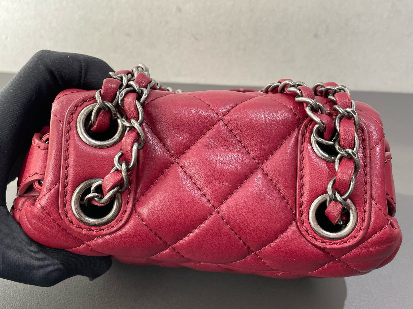 Chanel - Classic Mini Flap - Lambskin leather - Burgundy - (mini)