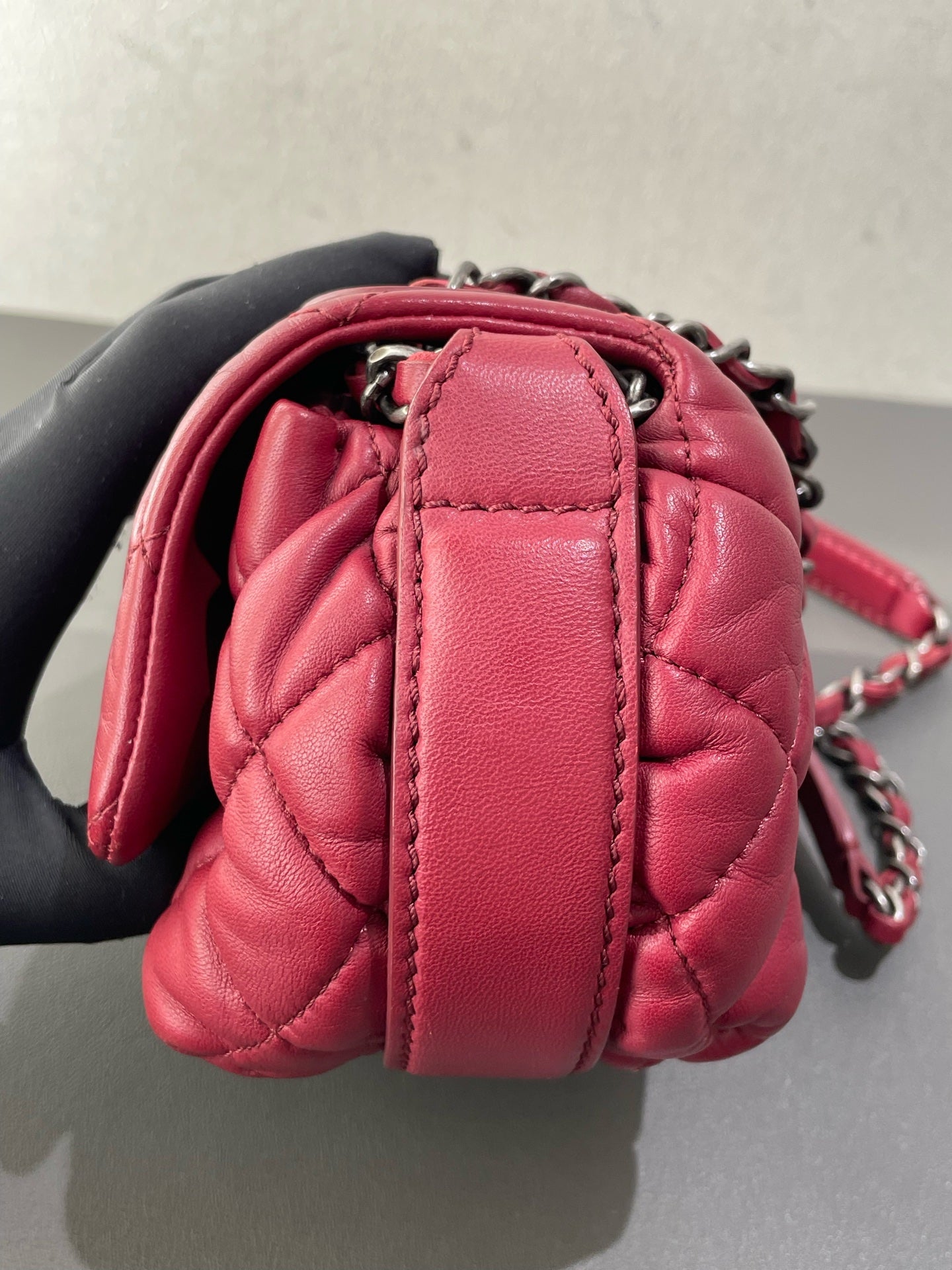 Chanel - Classic Mini Flap - Lambskin leather - Burgundy - (mini)