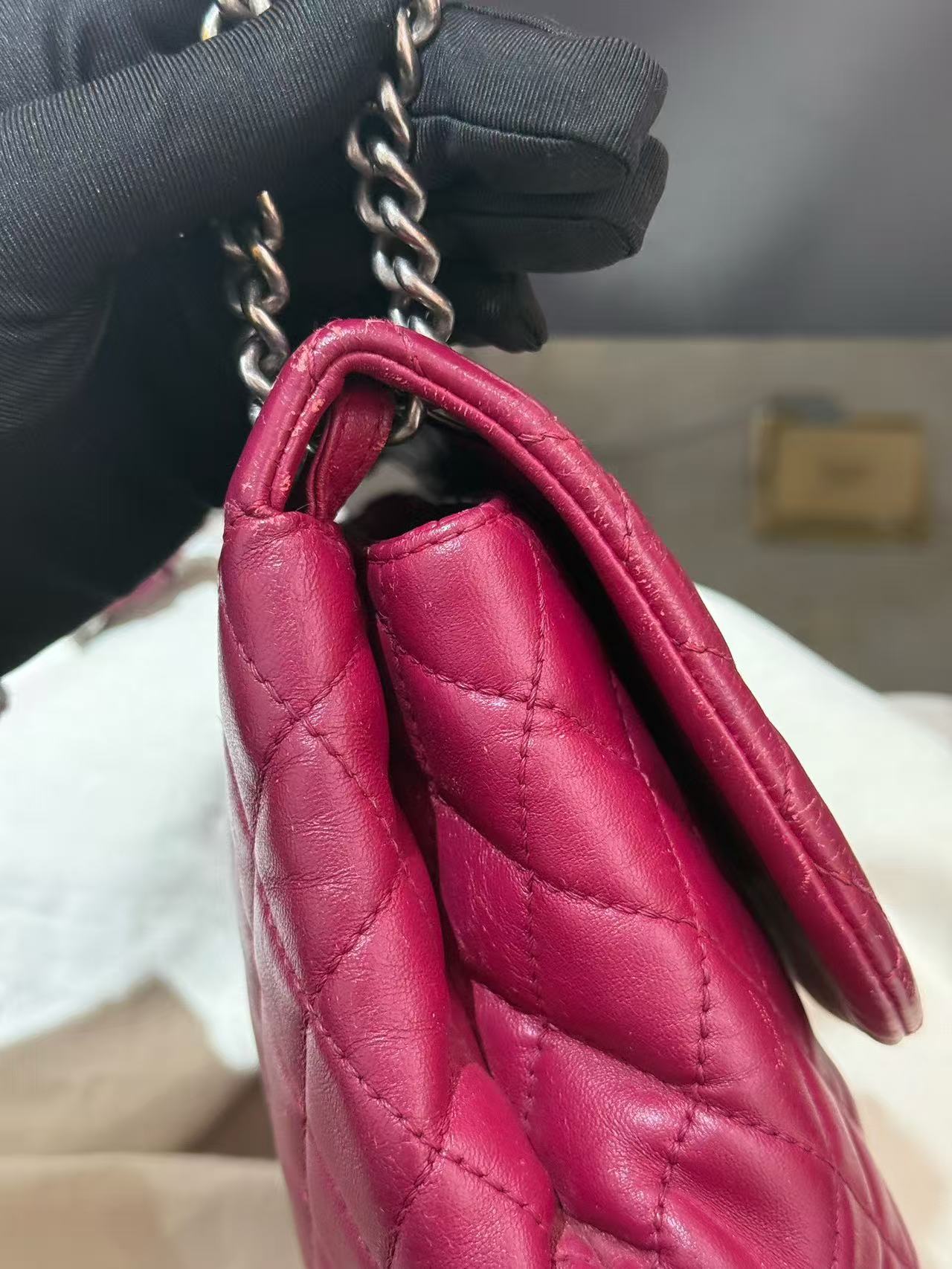 Chanel - Cloud Bag - Lambskin leather - Burgundy - (small)