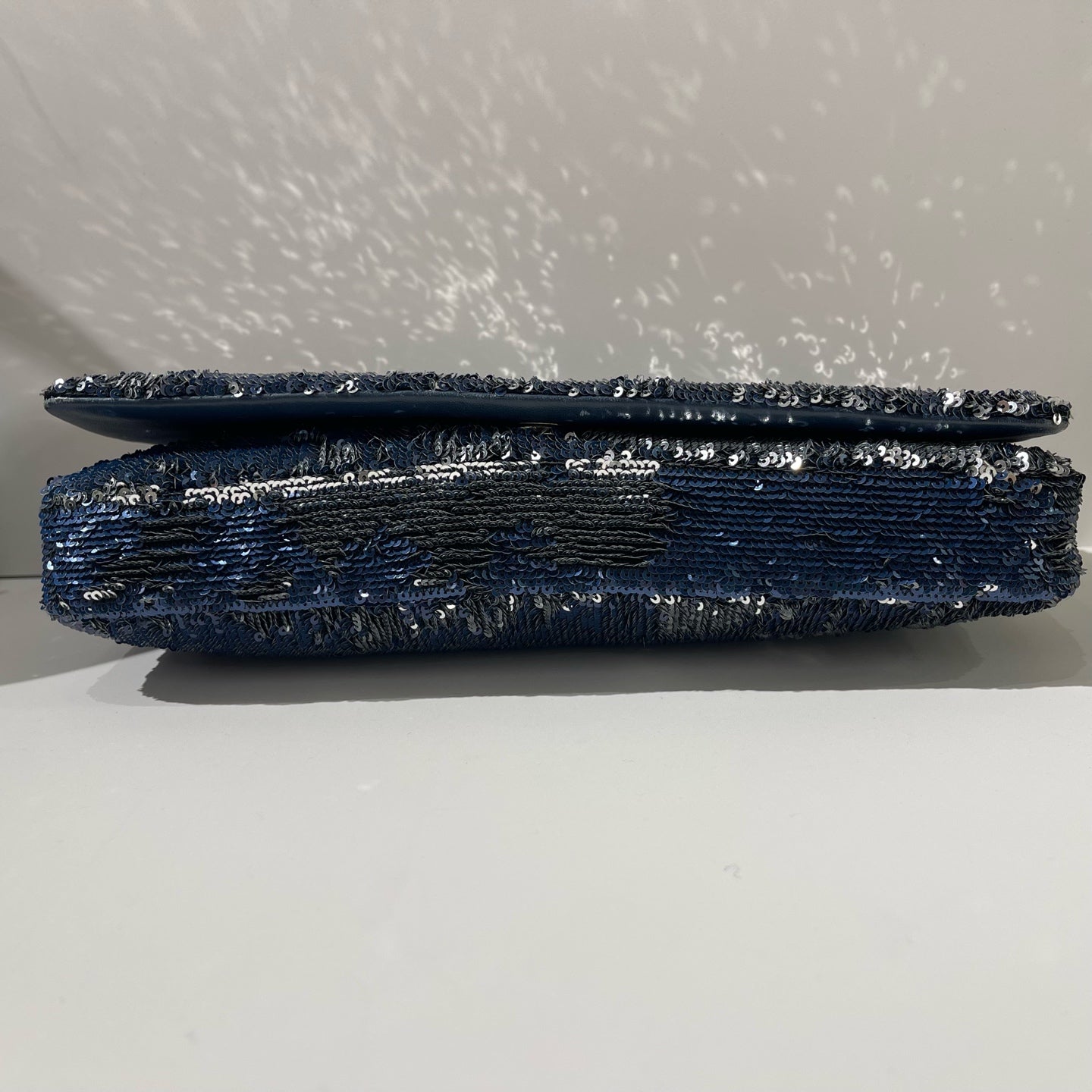 Chanel - Coco Cuba CF Flap Bag - Sequins with leather trim - Blue with Silver-Tone Hardware - (medium)