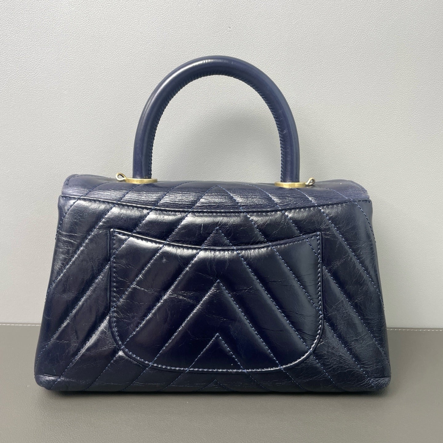 Chanel - COCO HANDLE - Leather - Navy - (mini)