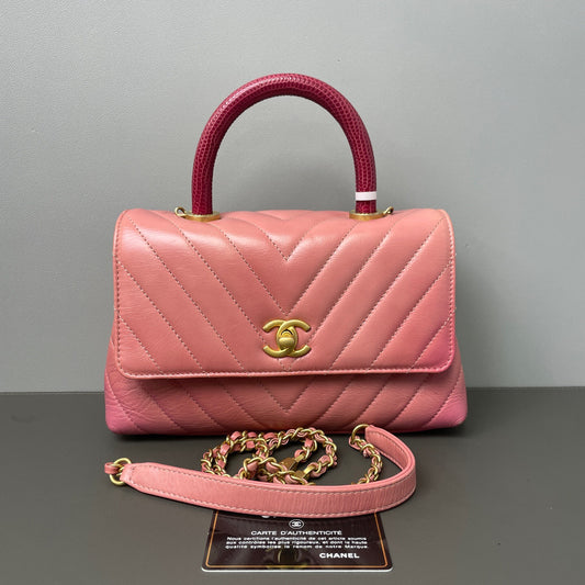Chanel - Coco Handle - Lizard - Pink - (medium)
