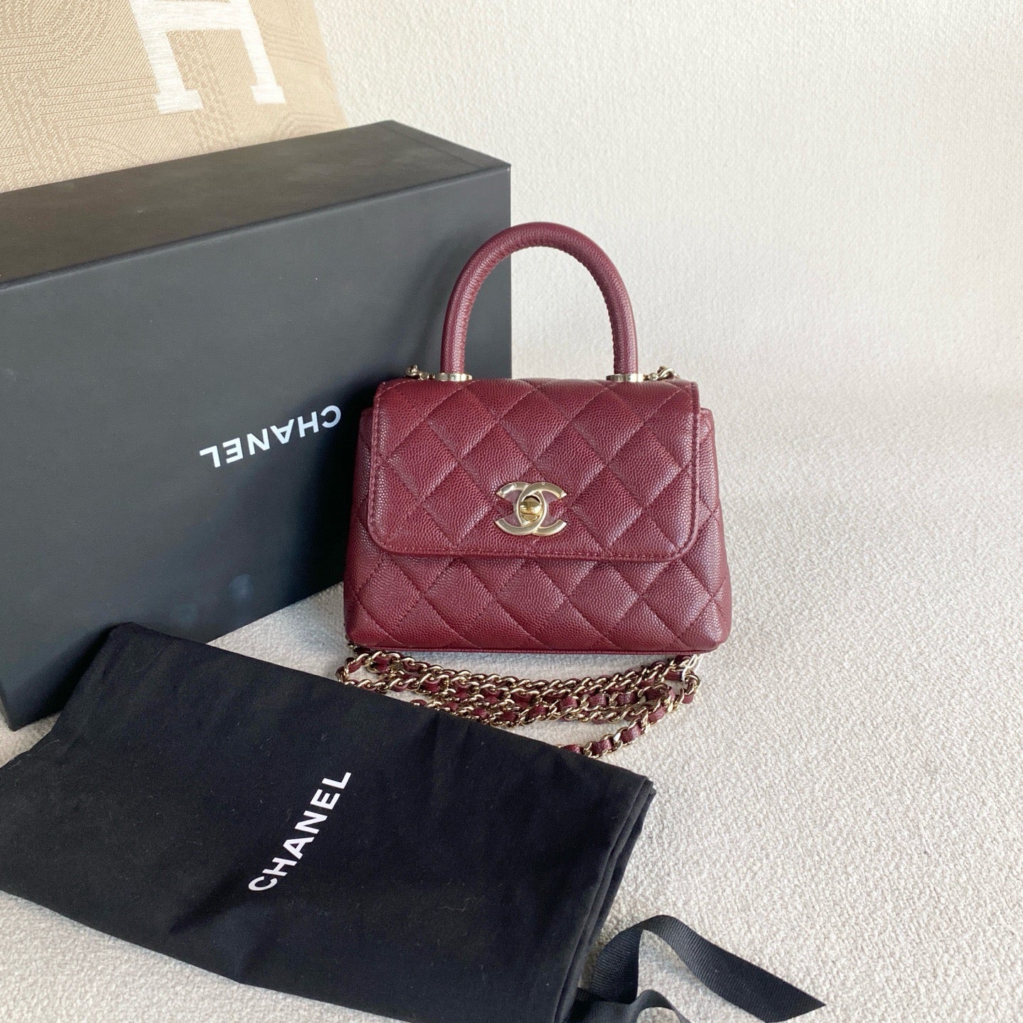 Chanel - Coco Handle Nano - Leather - Red - (mini)