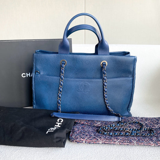 Chanel - Coco - Leather - Blue - (large)