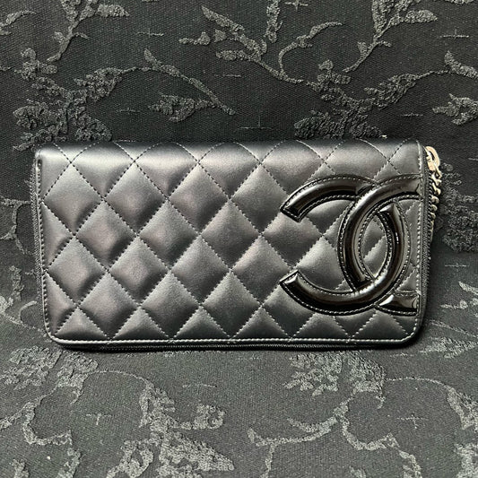 Chanel - Combon Wallet - Leather - Black - (Other)