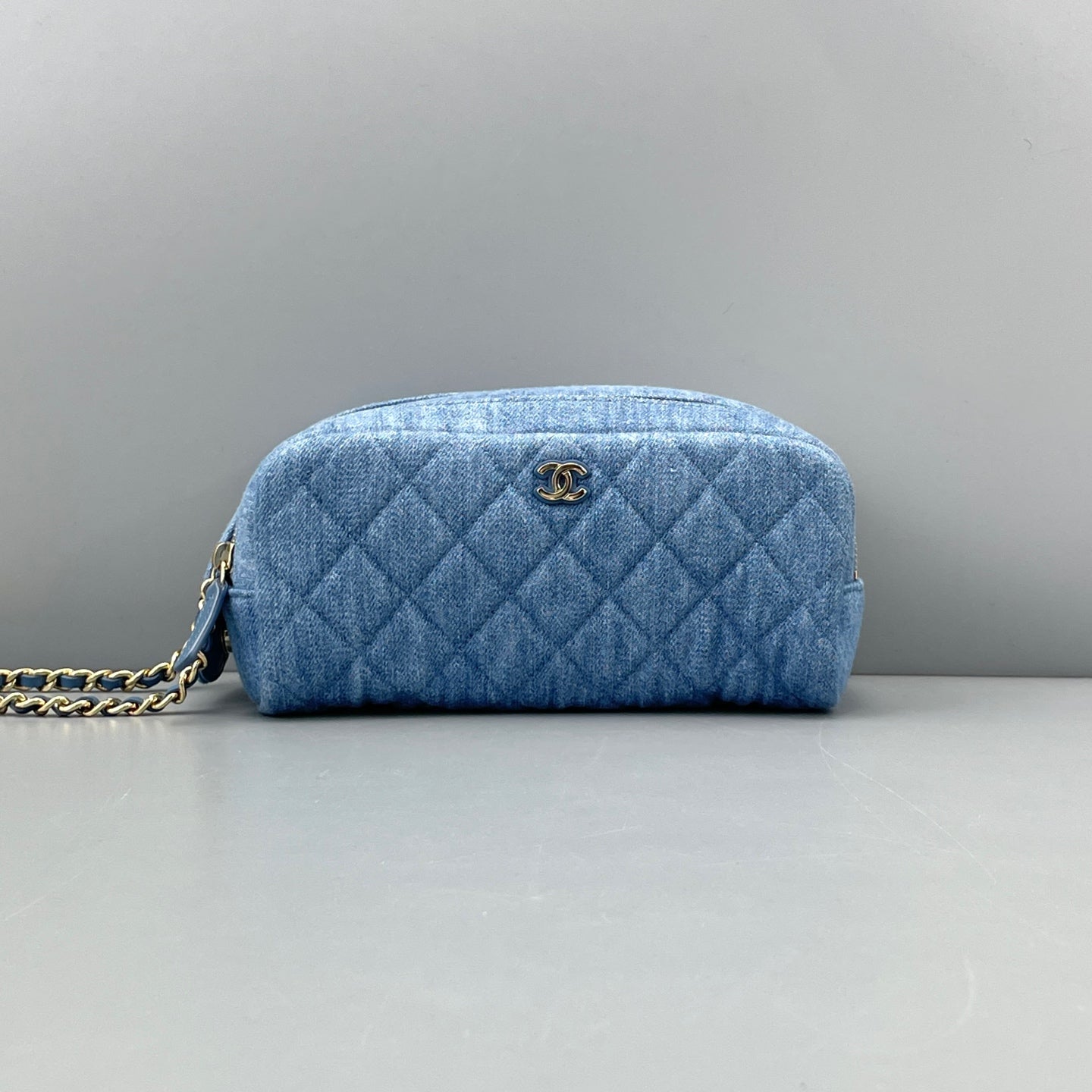 Chanel - Cosmetic Bag - Denim - Blue - (Small)